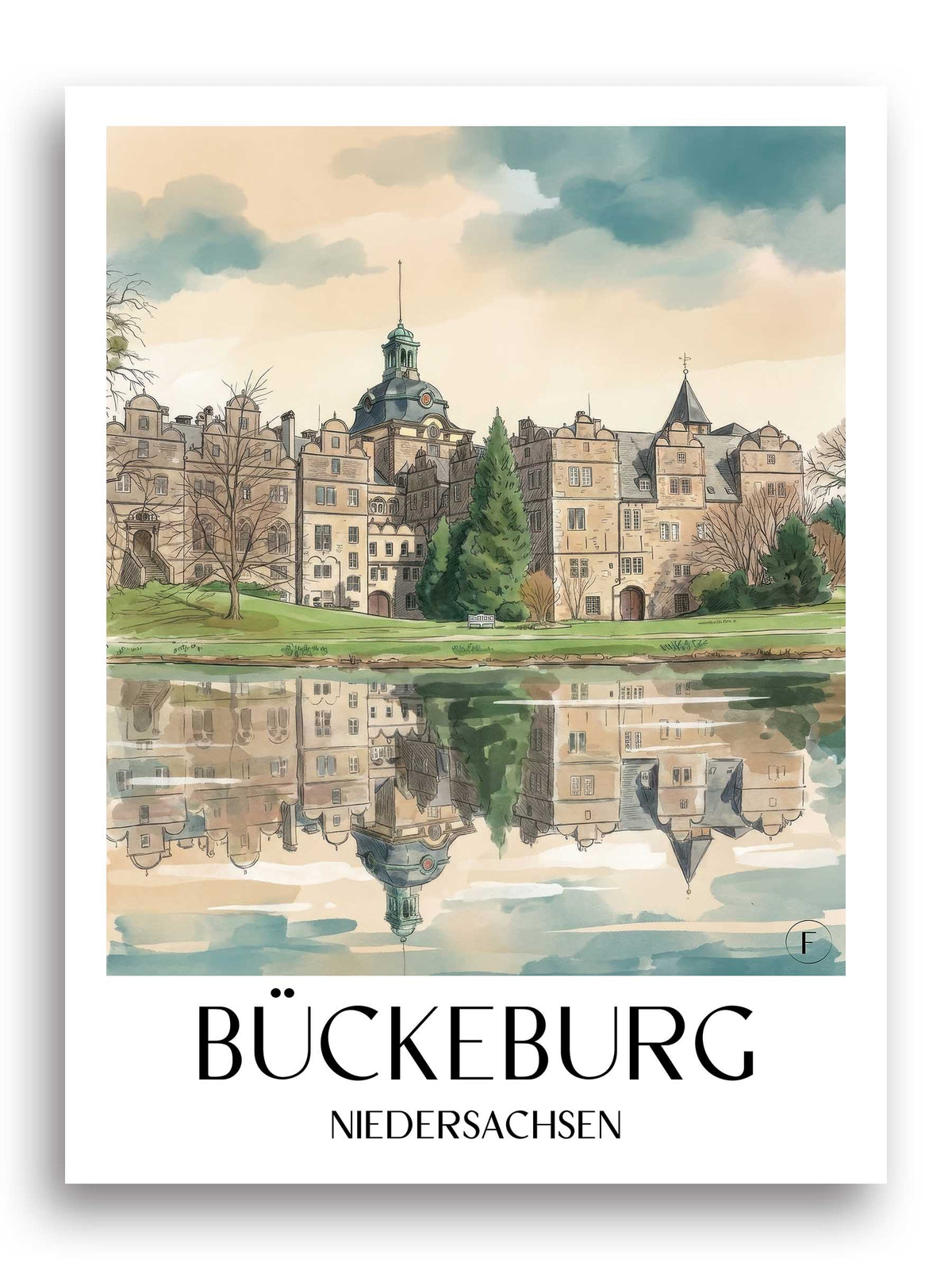 bückeburg-niedersachsen-deutschland-poster-aquarell