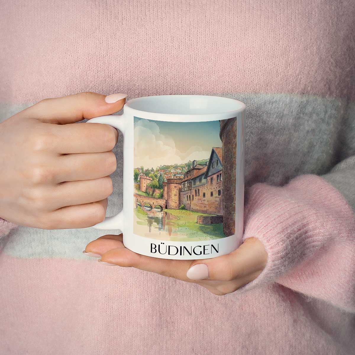 büdingen-wetterau-deutschland-kaffeebecher-aquarell