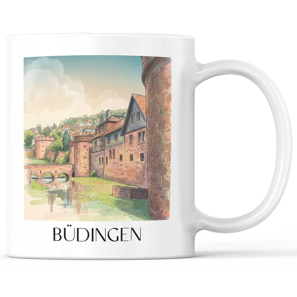 büdingen-wetterau-deutschland-kaffeebecher-aquarell