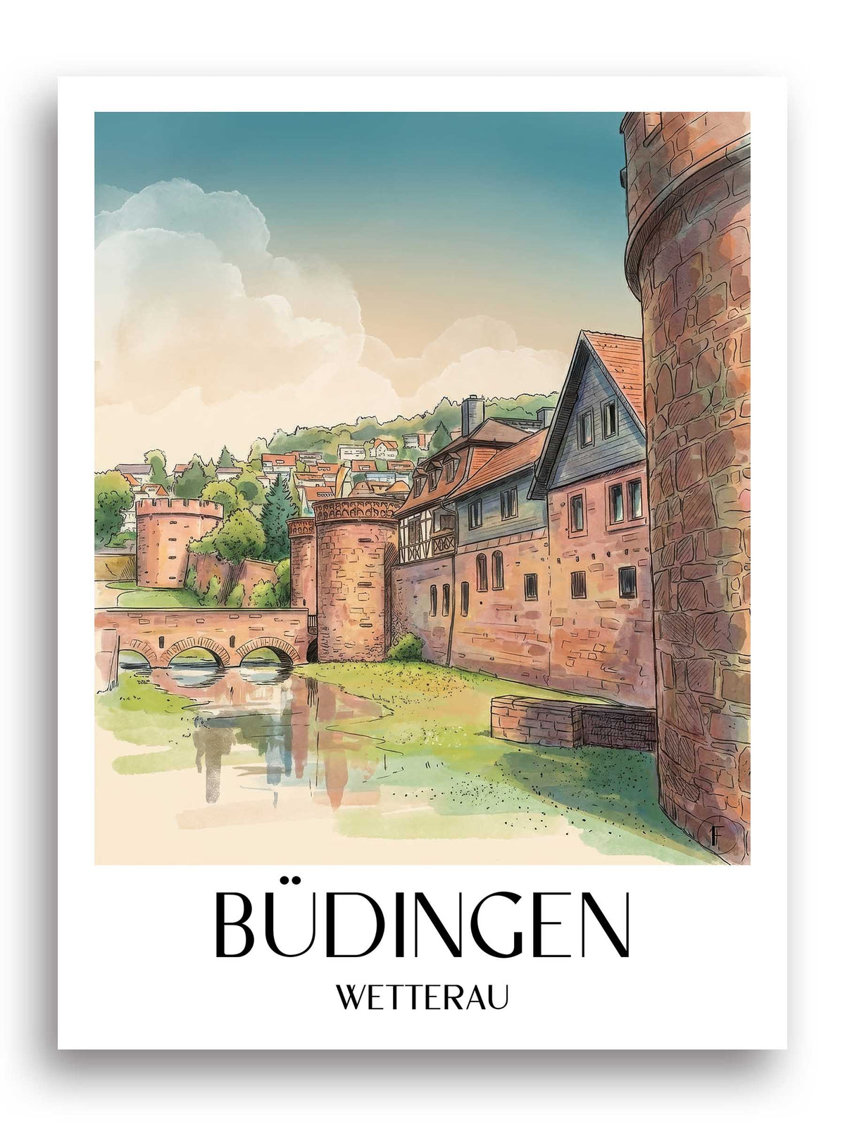 büdingen-wetterau-deutschland-poster-aquarell