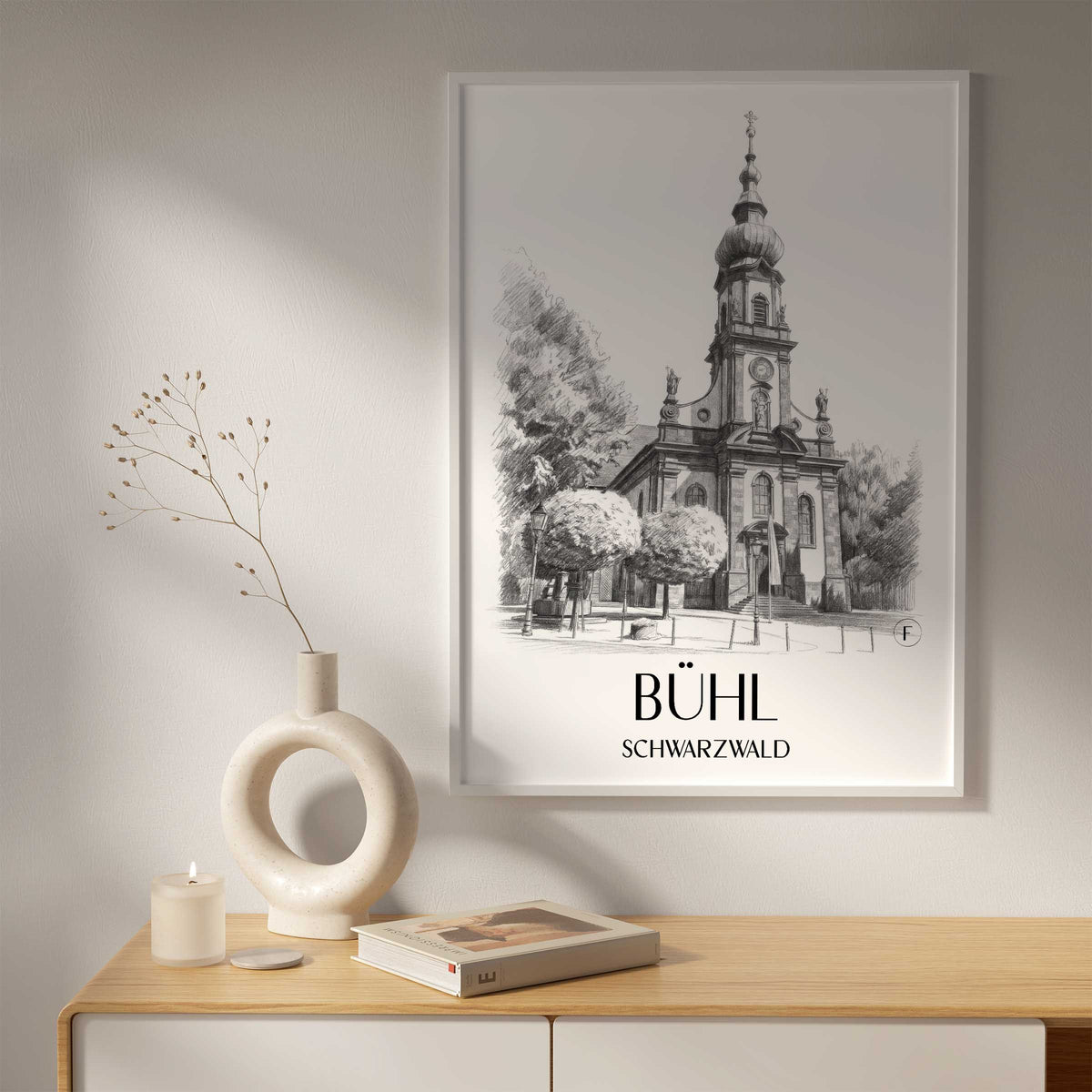bühl-schwarzwald-deutschland-poster-bleistift-zeichnung-drawing