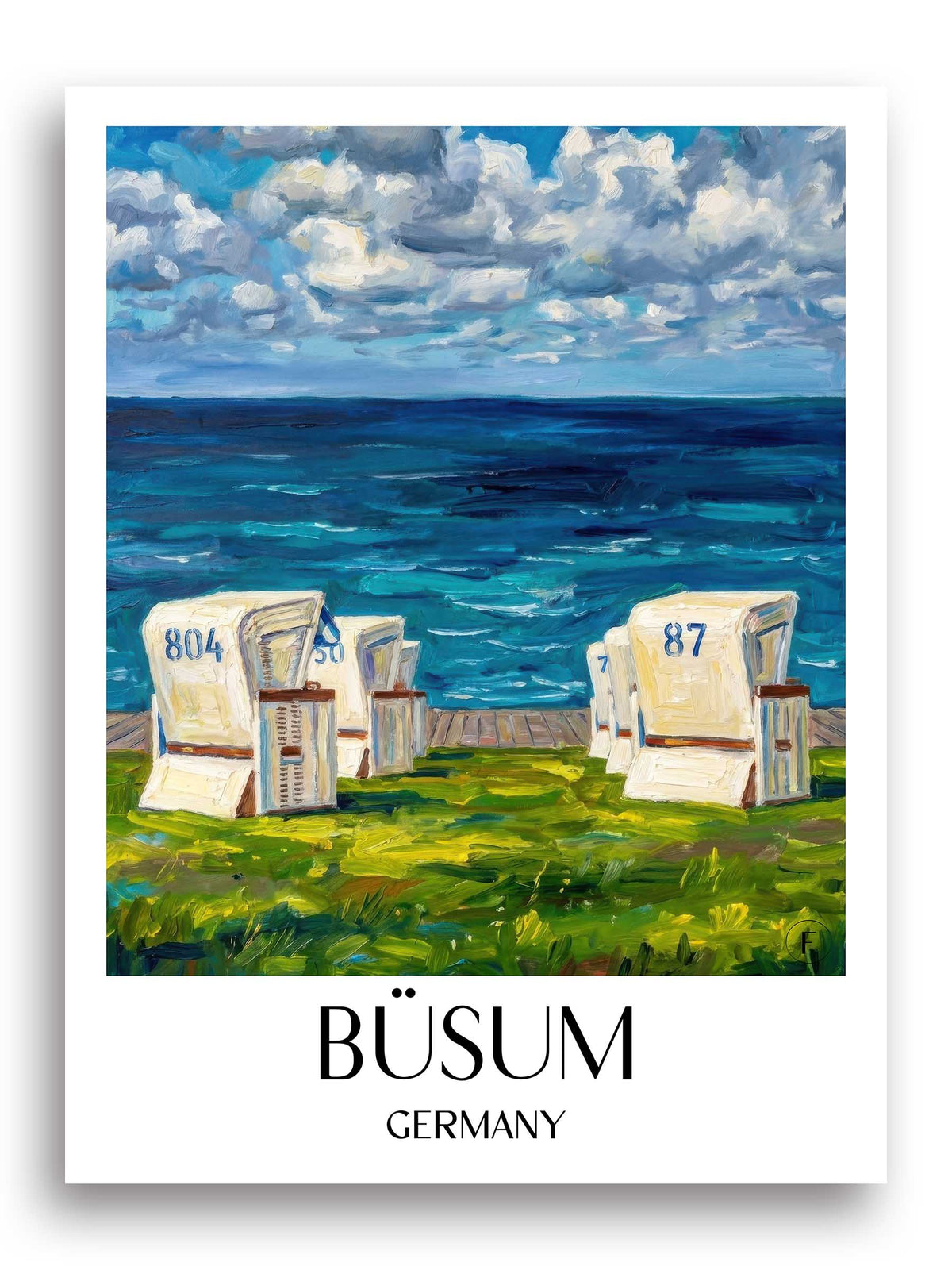 Büsum Poster - Schleswig-Holstein - Deutschland Kunstdruck - Ölgemälde von A4 bis A1 - favplace
