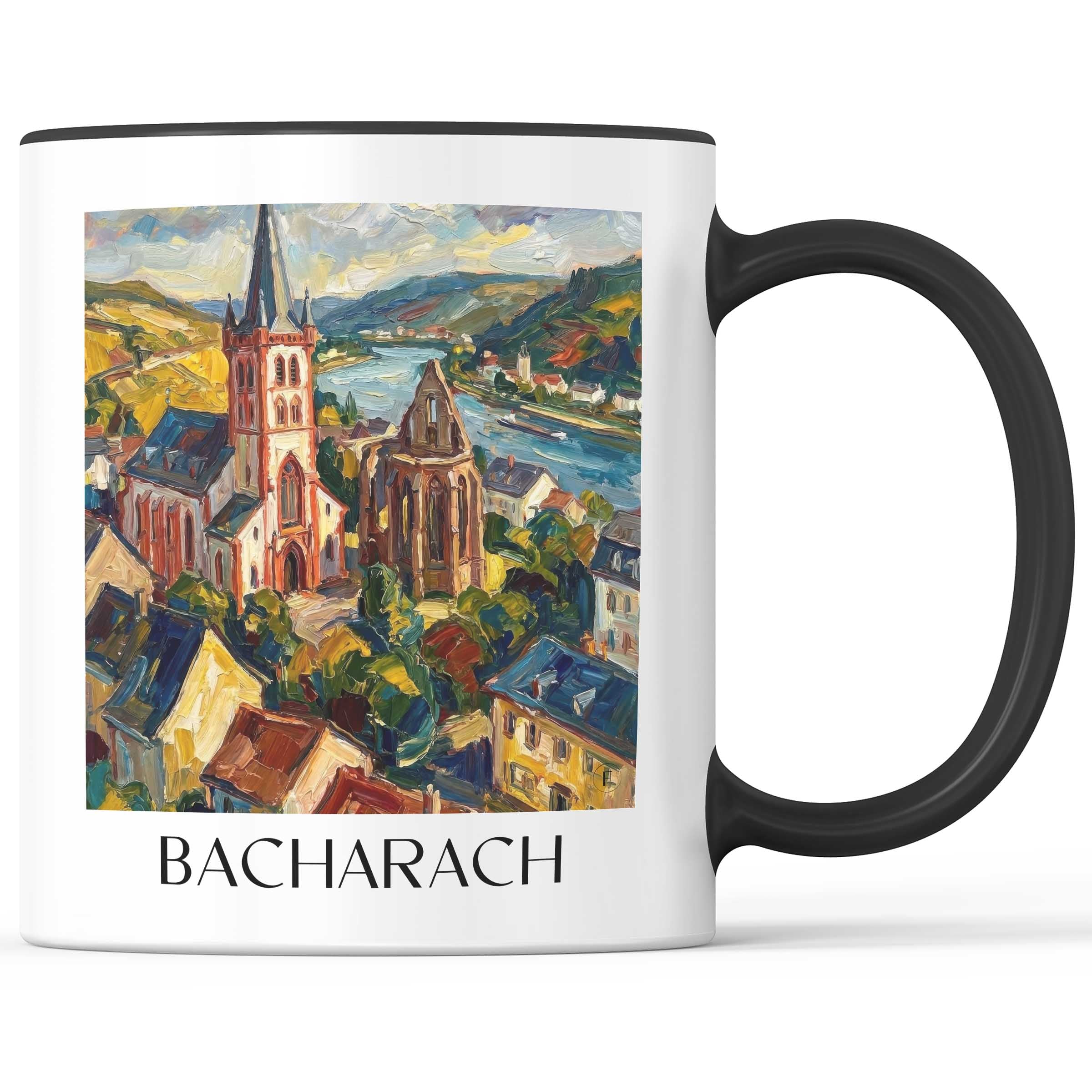 bacharach-mittelrhein-deutschland-kaffeebecher-oil-painting-oelgemaelde