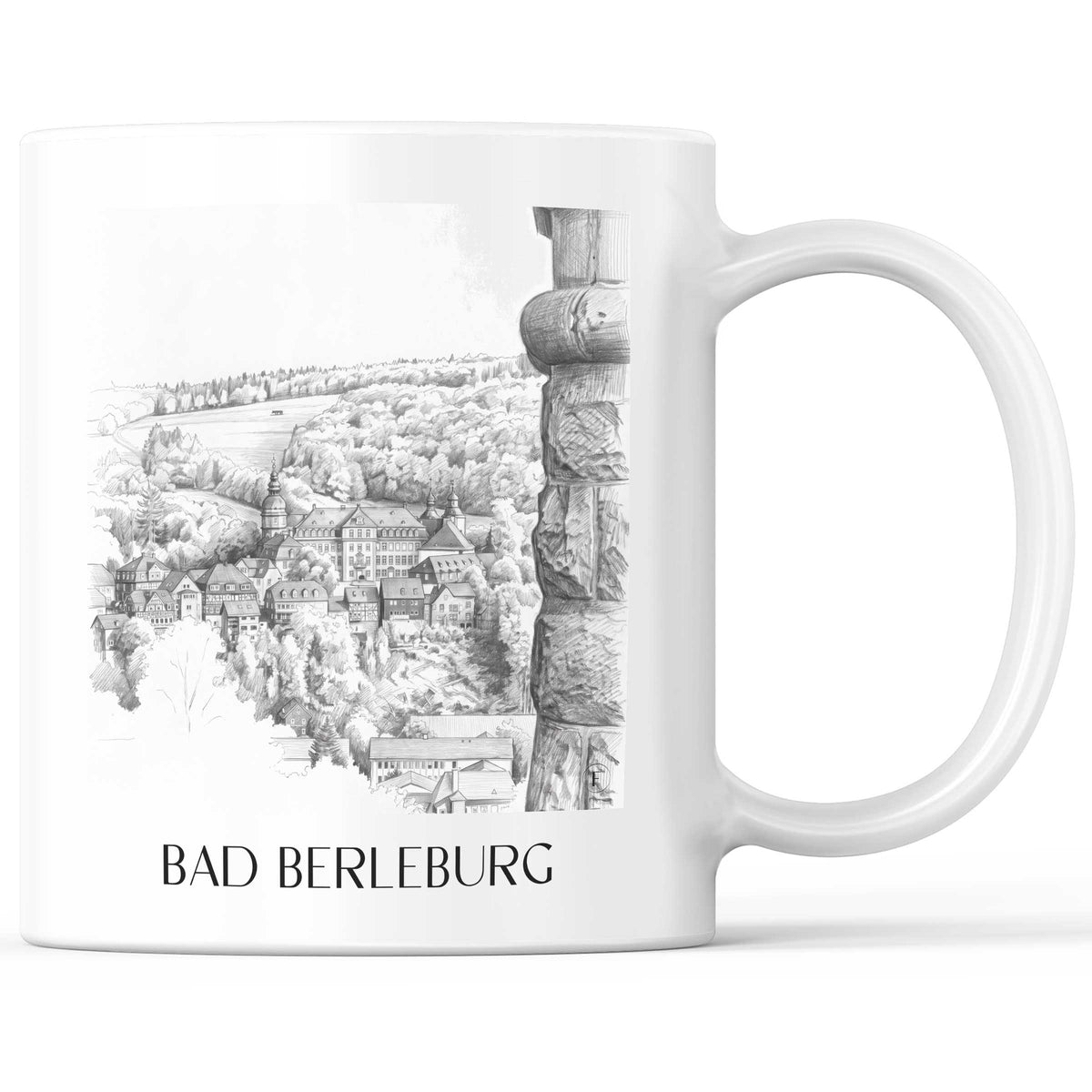 Bad Berleburg Kaffeebecher - Wittgensteiner Land - Deutschland Becher - Kaffeetasse im Zeichnung Stil