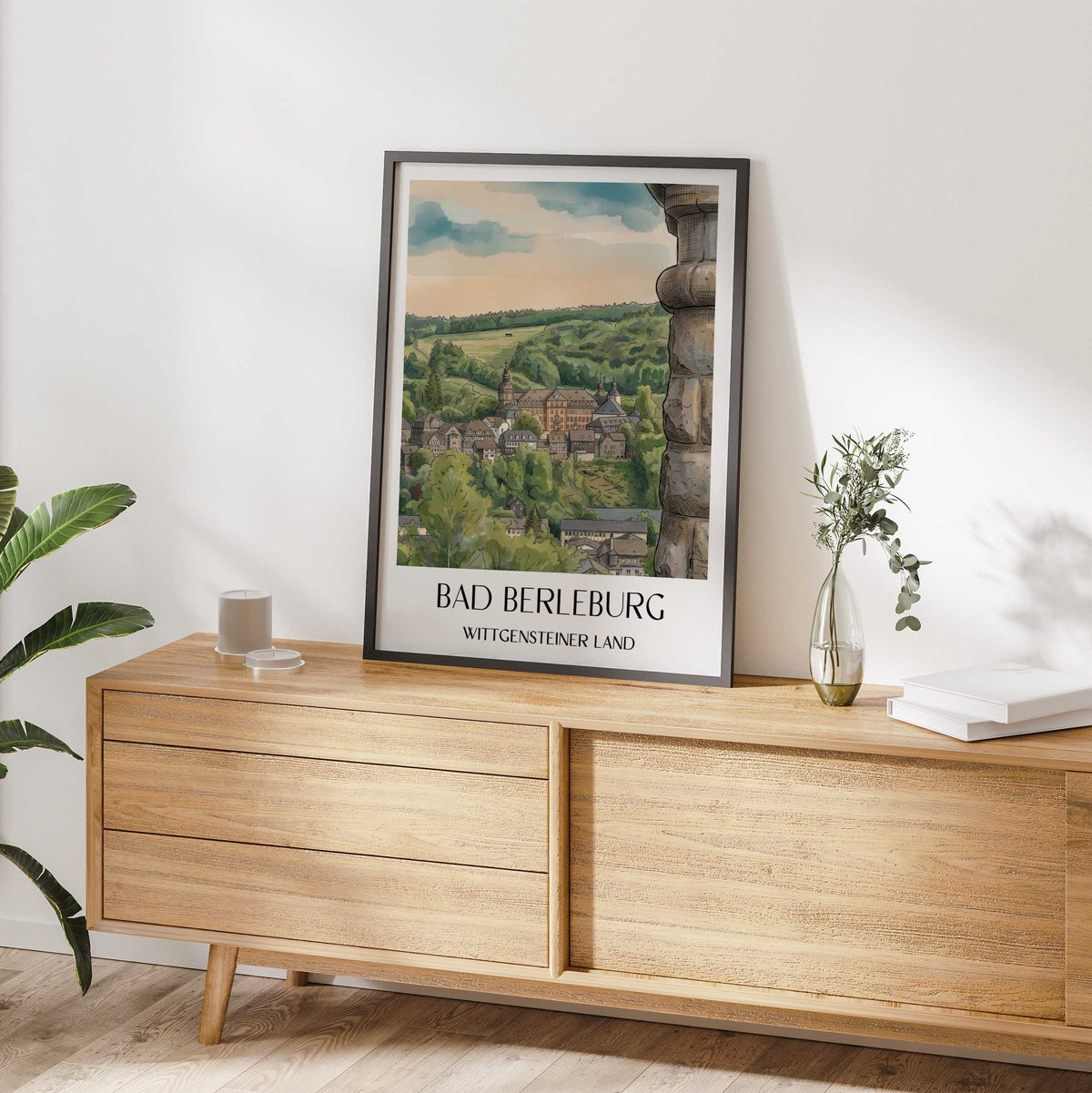 bad-berleburg-wittgensteiner-land-deutschland-poster-aquarell