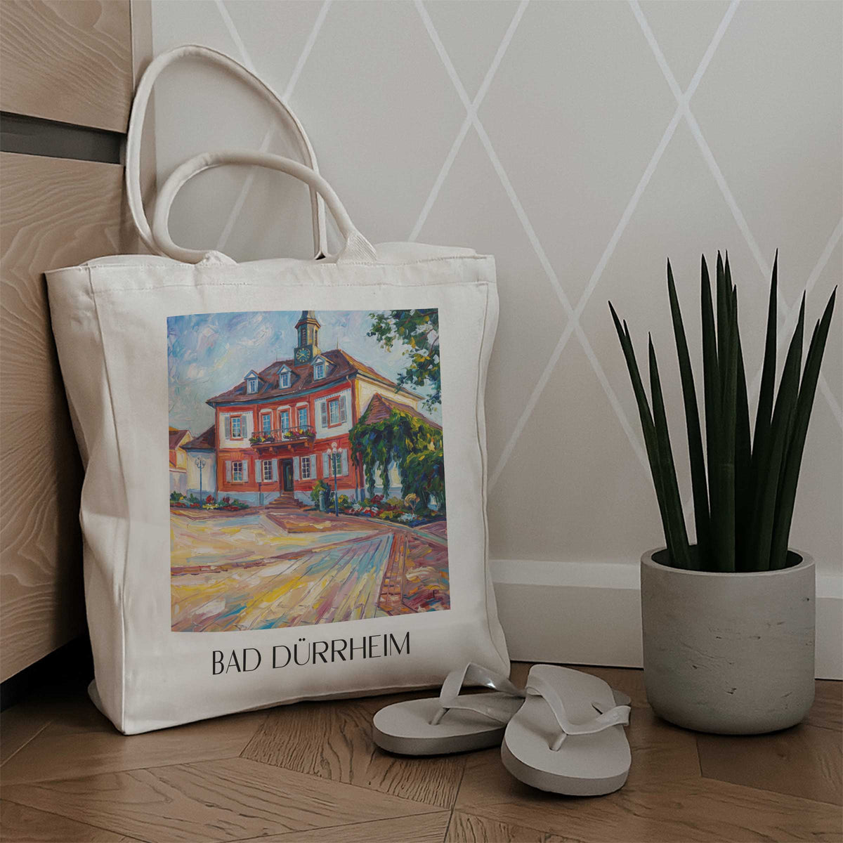 bad-dürrheim-baden-württemberg-deutschland-einkaufstasche-oil-painting-oelgemaelde