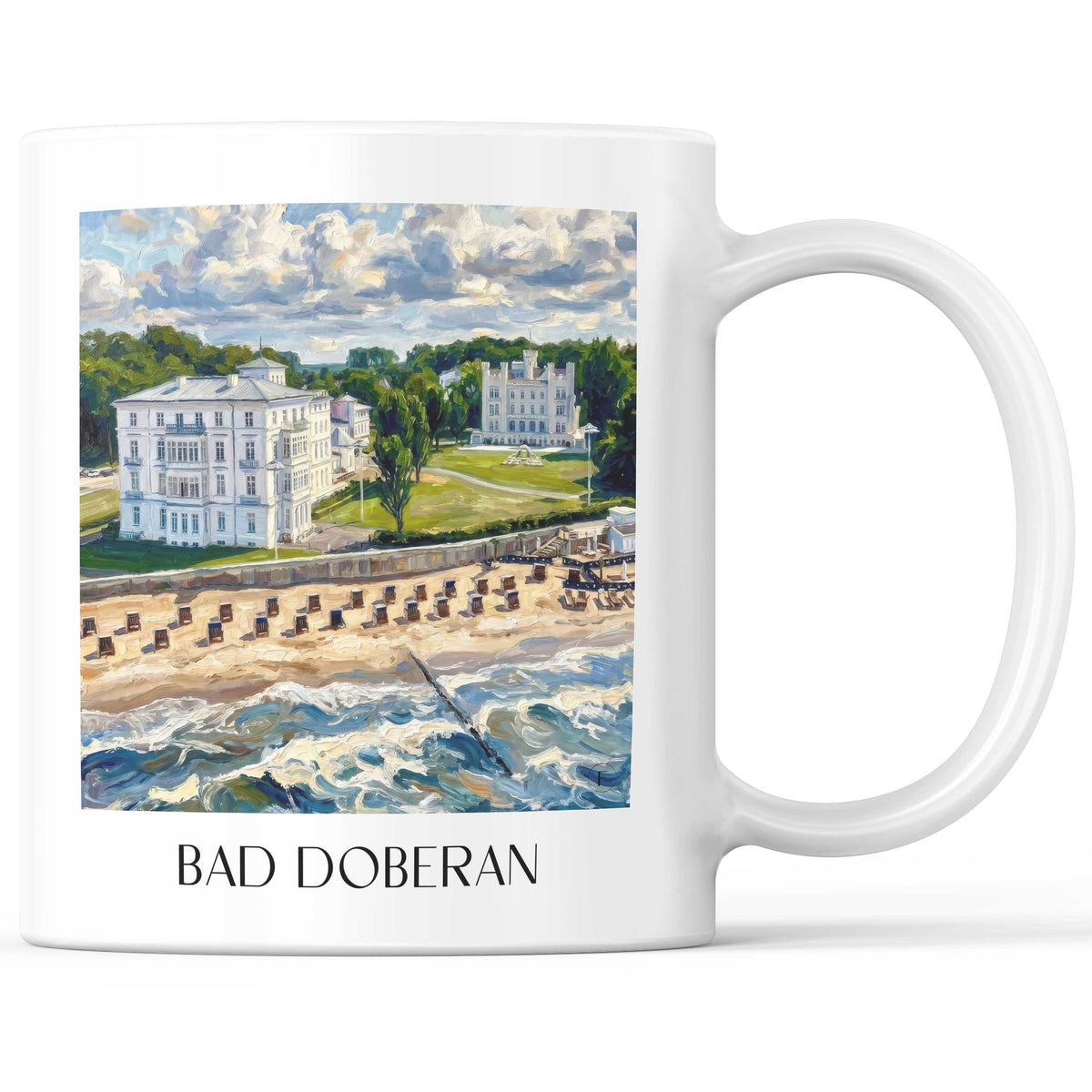 Bad Doberan Kaffeebecher - Mecklenburg-Vorpommern - Deutschland Becher - Kaffeetasse im Ölgemälde Stil - favplace