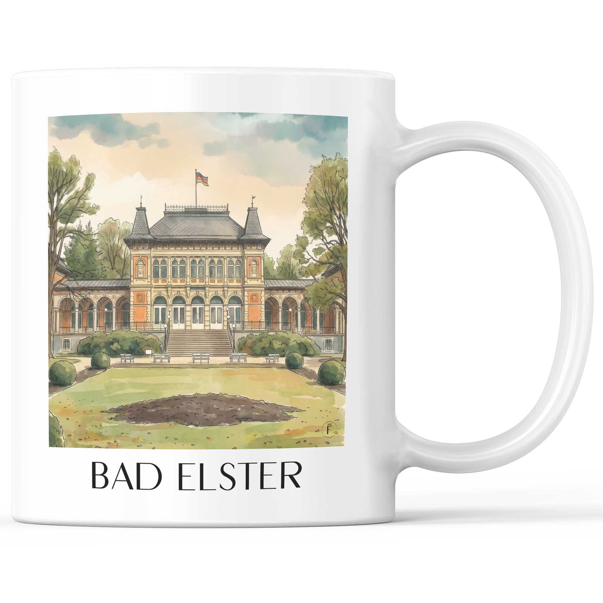 Bad Elster Kaffeebecher - Vogtland - Deutschland Becher - Kaffeetasse im Aquarell Stil - favplace