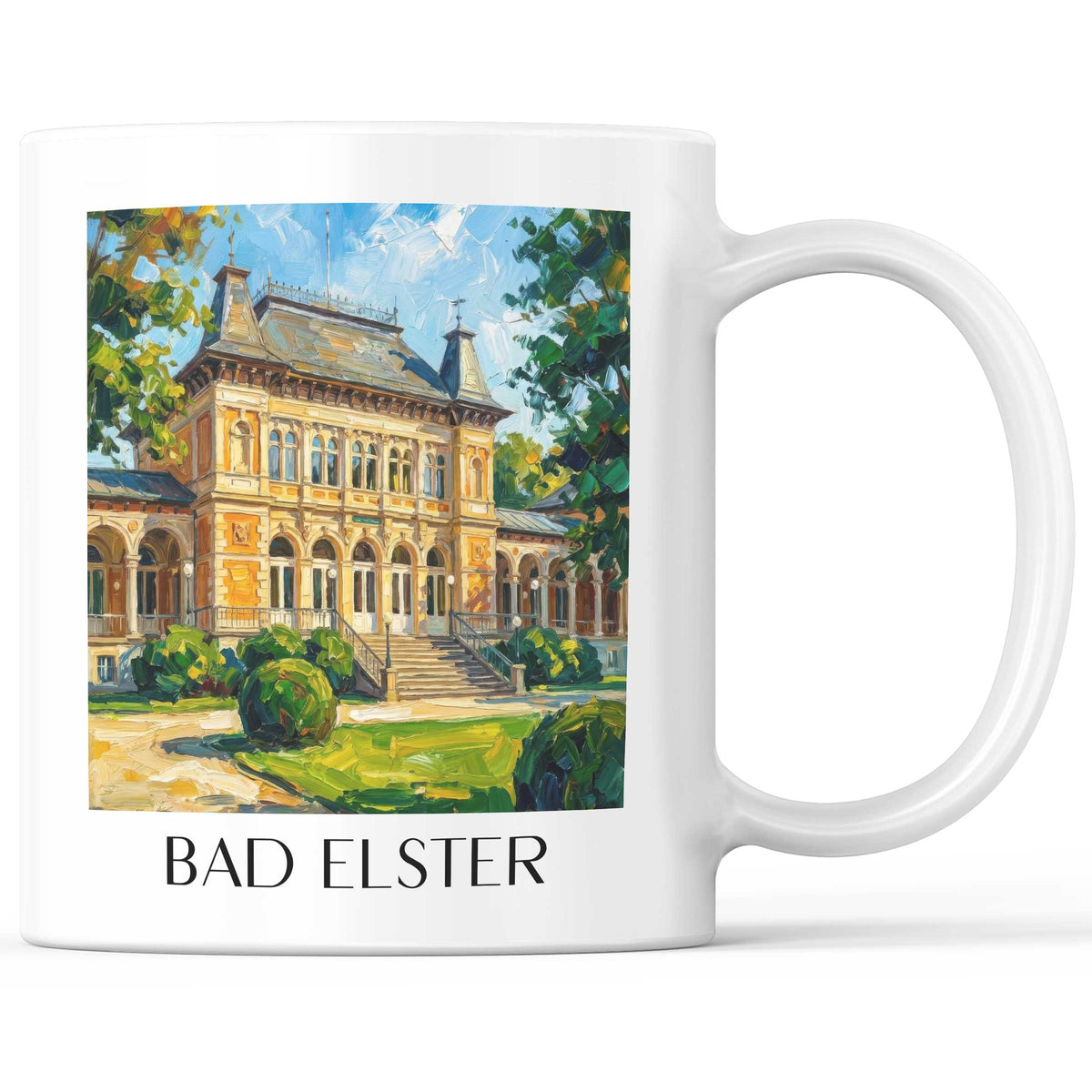 Bad Elster Kaffeebecher - Vogtland - Deutschland Becher - Kaffeetasse im Ölgemälde Stil - favplace