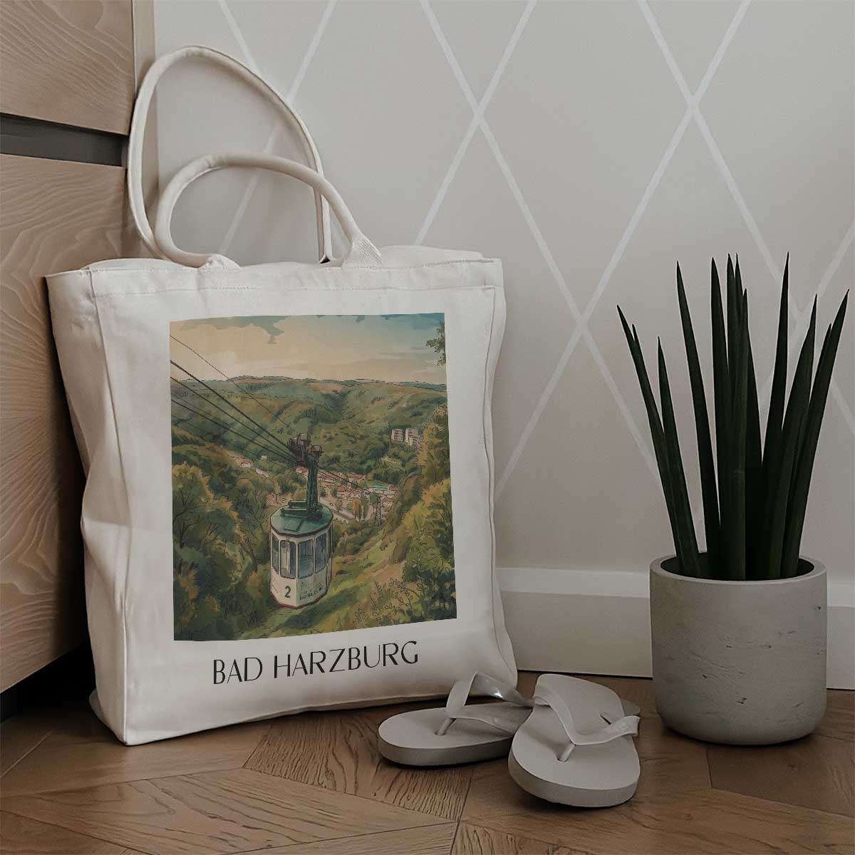 bad-harzburg-harz-deutschland-einkaufstasche-aquarell