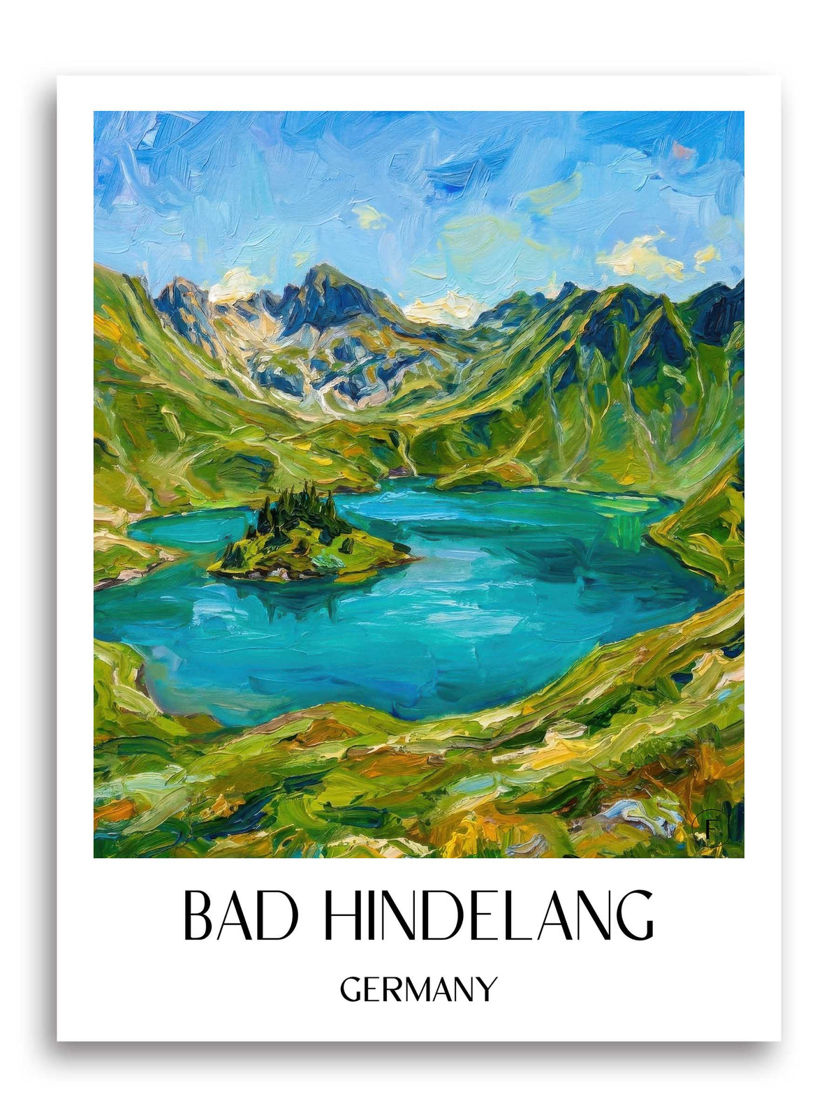 Bad Hindelang Poster - Oberallgäu - Deutschland Kunstdruck - Ölgemälde von A4 bis A1 - favplace