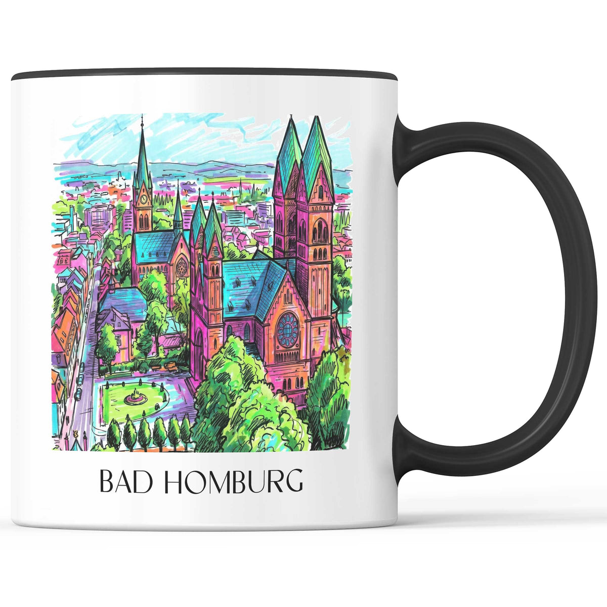 Bad Homburg Kaffeebecher - Hessen - Deutschland Becher - Kaffeetasse im Tag Graffiti Stil - favplace