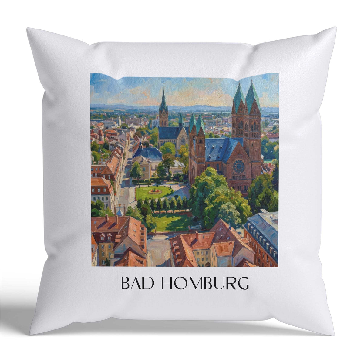 Bad Homburg Kissenhülle - Zierkissen Bezug - Hessen - Deutschland Kissen bzw. Kissenbezug im Ölgemälde Stil - favplace