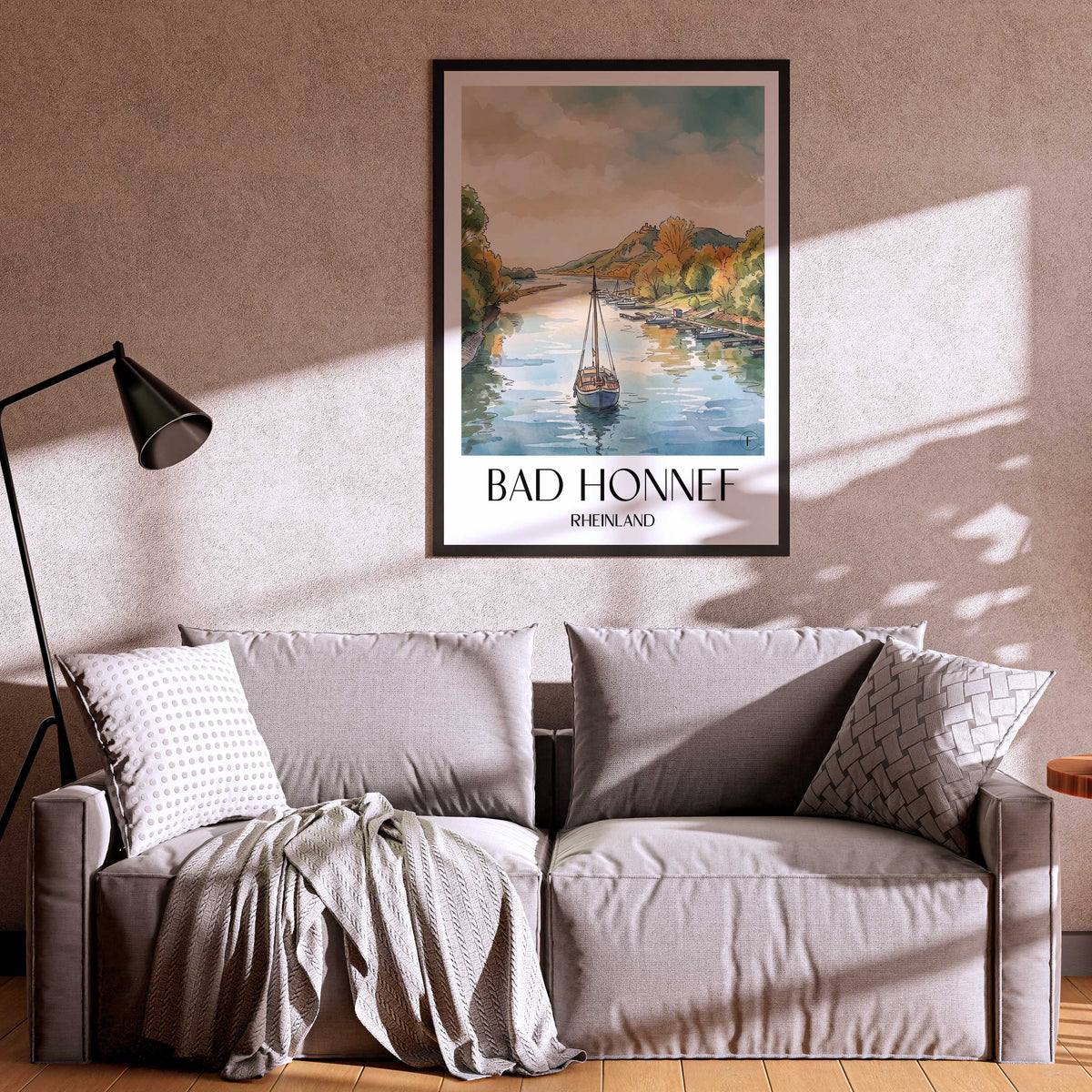 bad-honnef-rheinland-deutschland-poster-aquarell