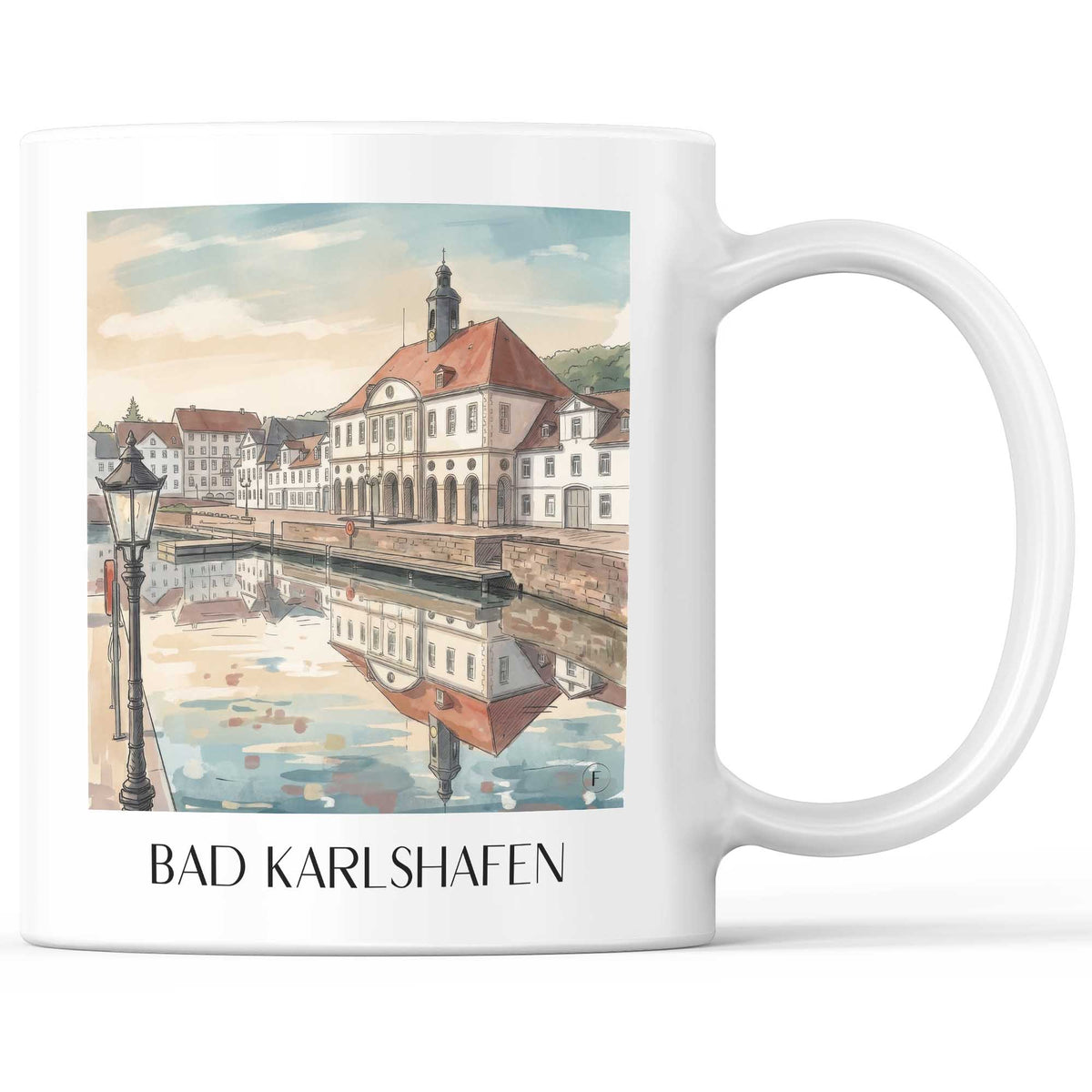 Bad Karlshafen Kaffeebecher - Hessen - Deutschland Becher - Kaffeetasse im Aquarell Stil - favplace