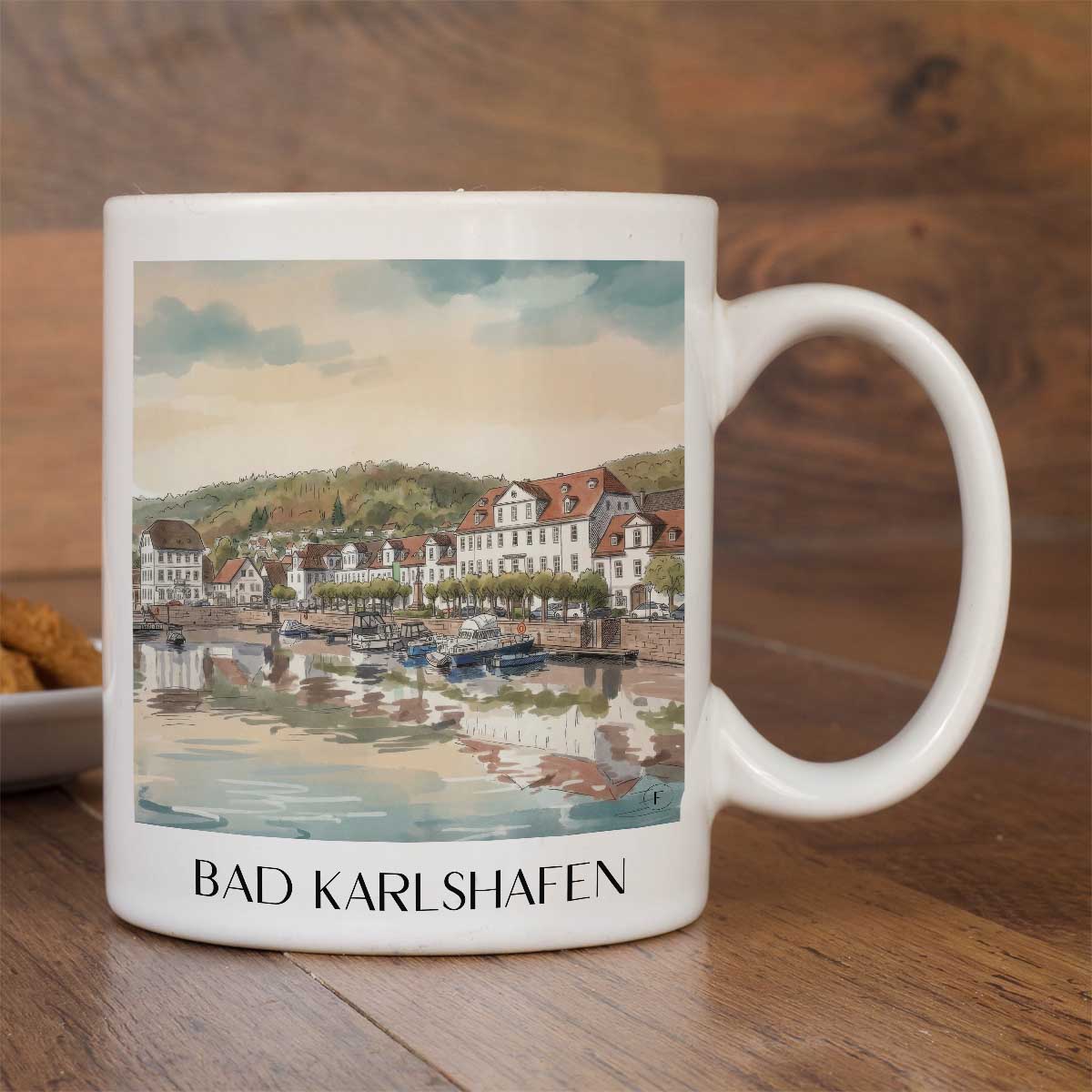 bad-karlshafen-weserbergland-deutschland-kaffeebecher-aquarell