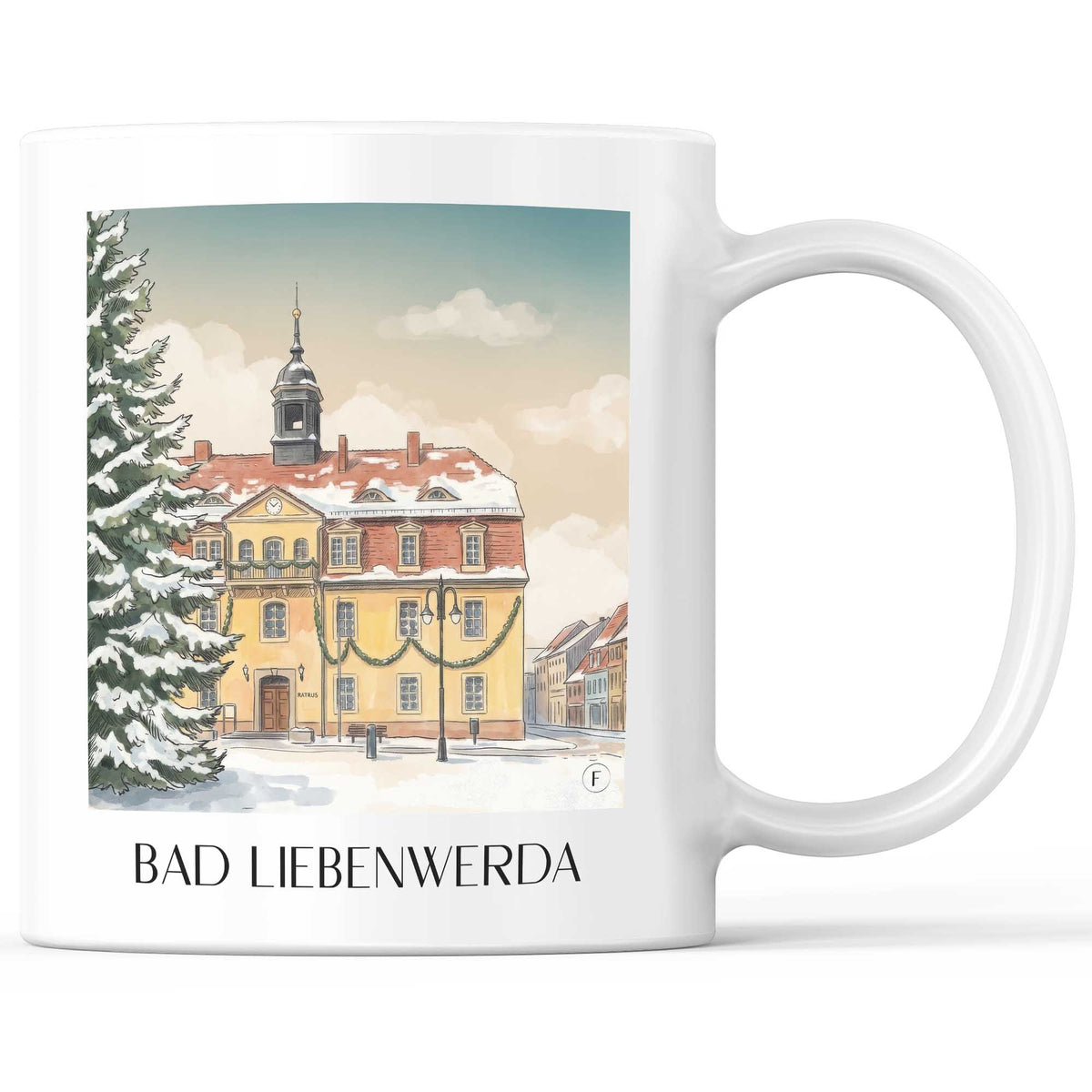 Bad Liebenwerda Kaffeebecher - Brandenburg - Deutschland Becher - Kaffeetasse im Aquarell Stil - favplace
