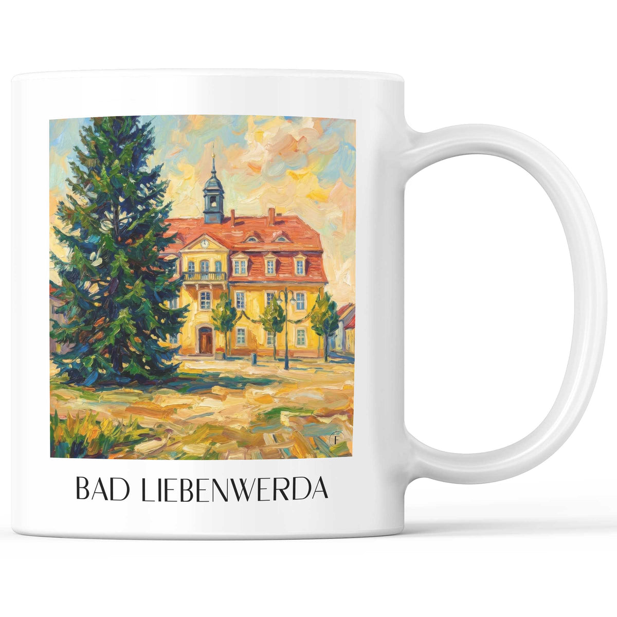 Bad Liebenwerda Kaffeebecher - Brandenburg - Deutschland Becher - Kaffeetasse im Ölgemälde Stil - favplace