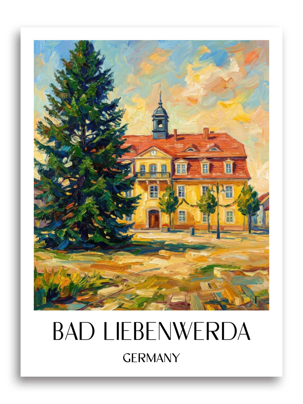 Bad Liebenwerda Poster - Brandenburg - Deutschland Kunstdruck - Ölgemälde von A4 bis A1 - favplace