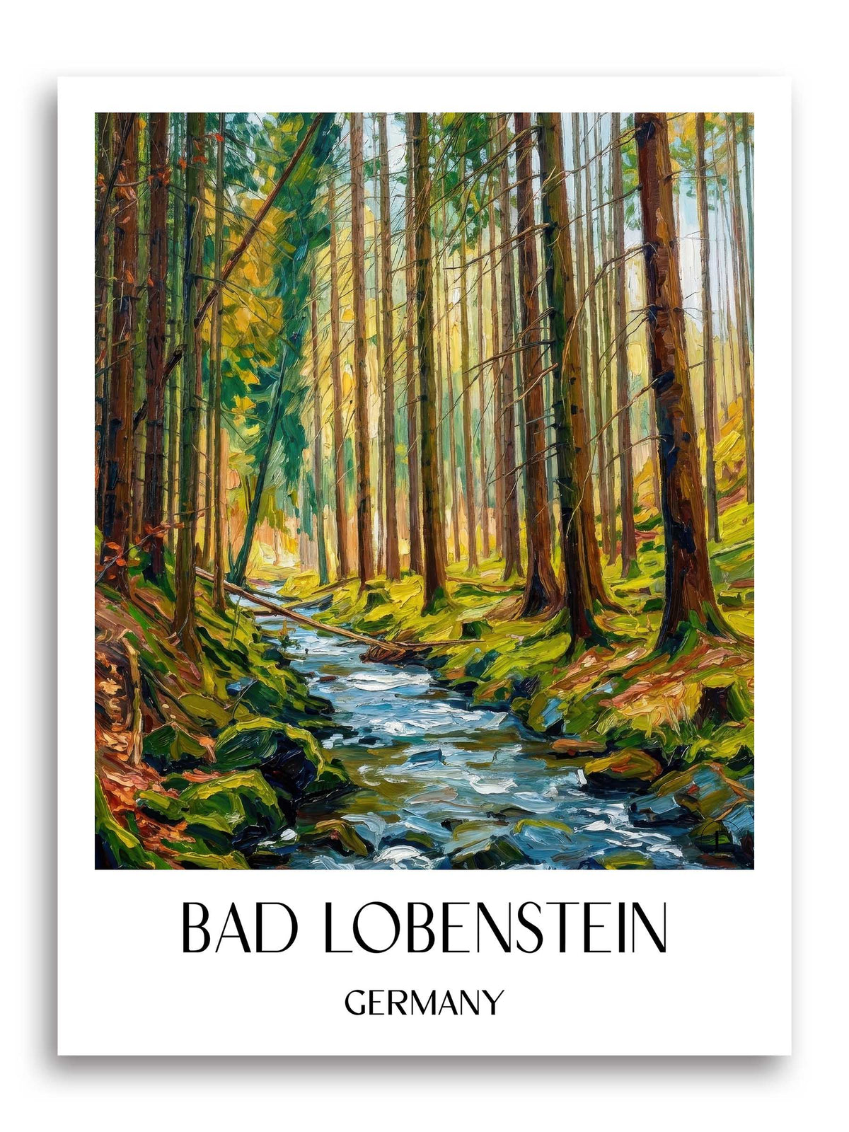 Bad Lobenstein Poster - Thüringer Schiefergebirge - Deutschland Kunstdruck - Ölgemälde von A4 bis A1 - favplace
