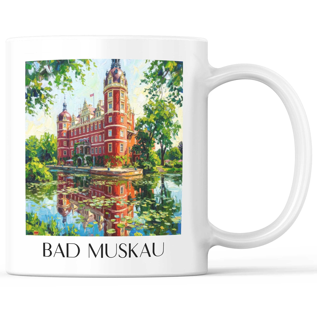 Bad Muskau Kaffeebecher - Oberlausitz - Deutschland Becher - Kaffeetasse im Ölgemälde Stil - favplace