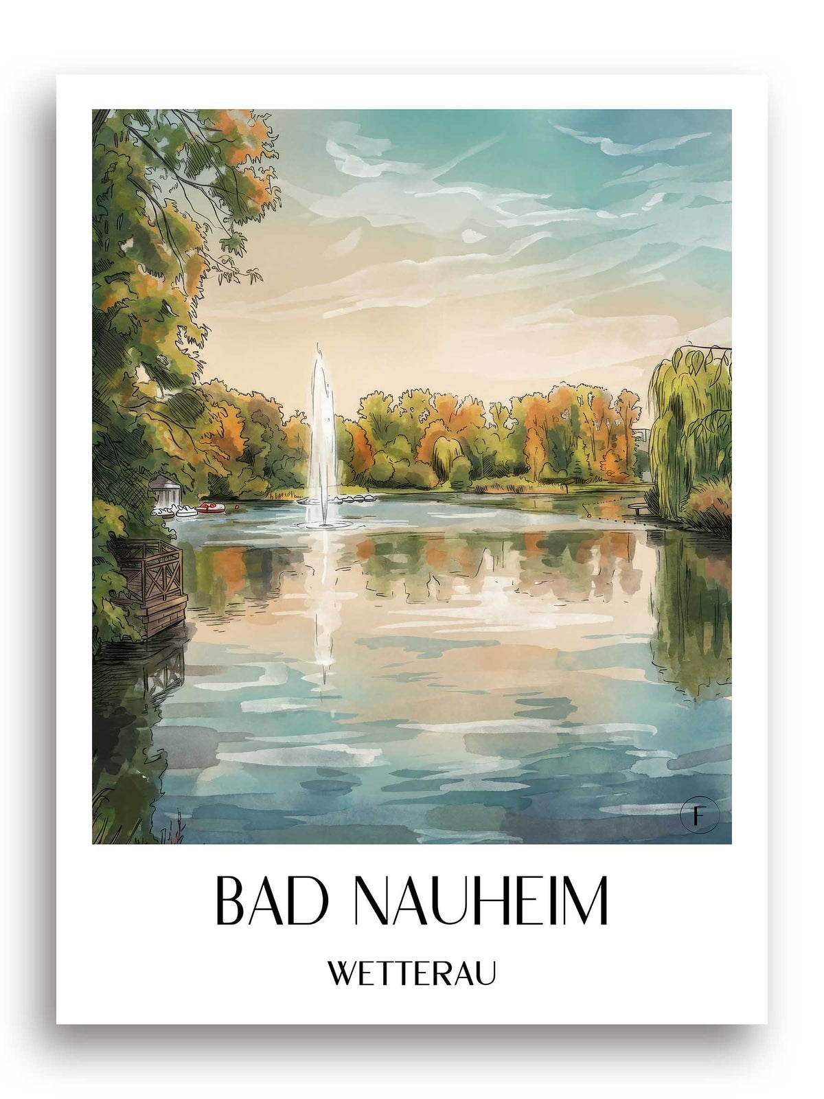 bad-nauheim-wetterau-deutschland-poster-aquarell
