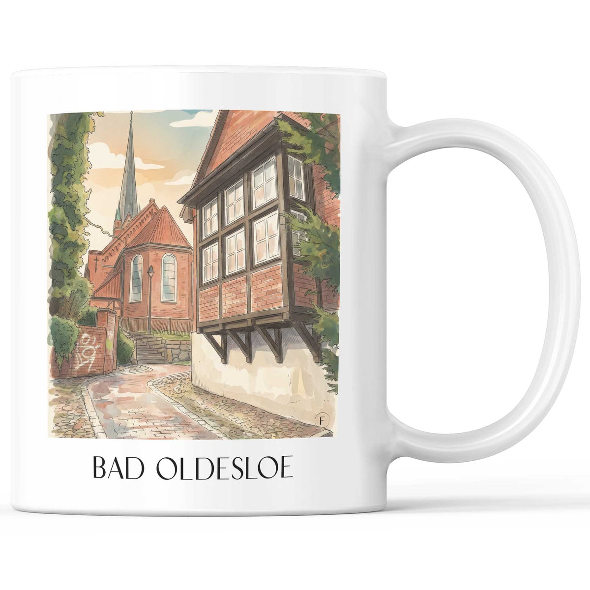 Bad Oldesloe Kaffeebecher - Holstein - Deutschland Becher - Kaffeetasse im Aquarell Stil - favplace