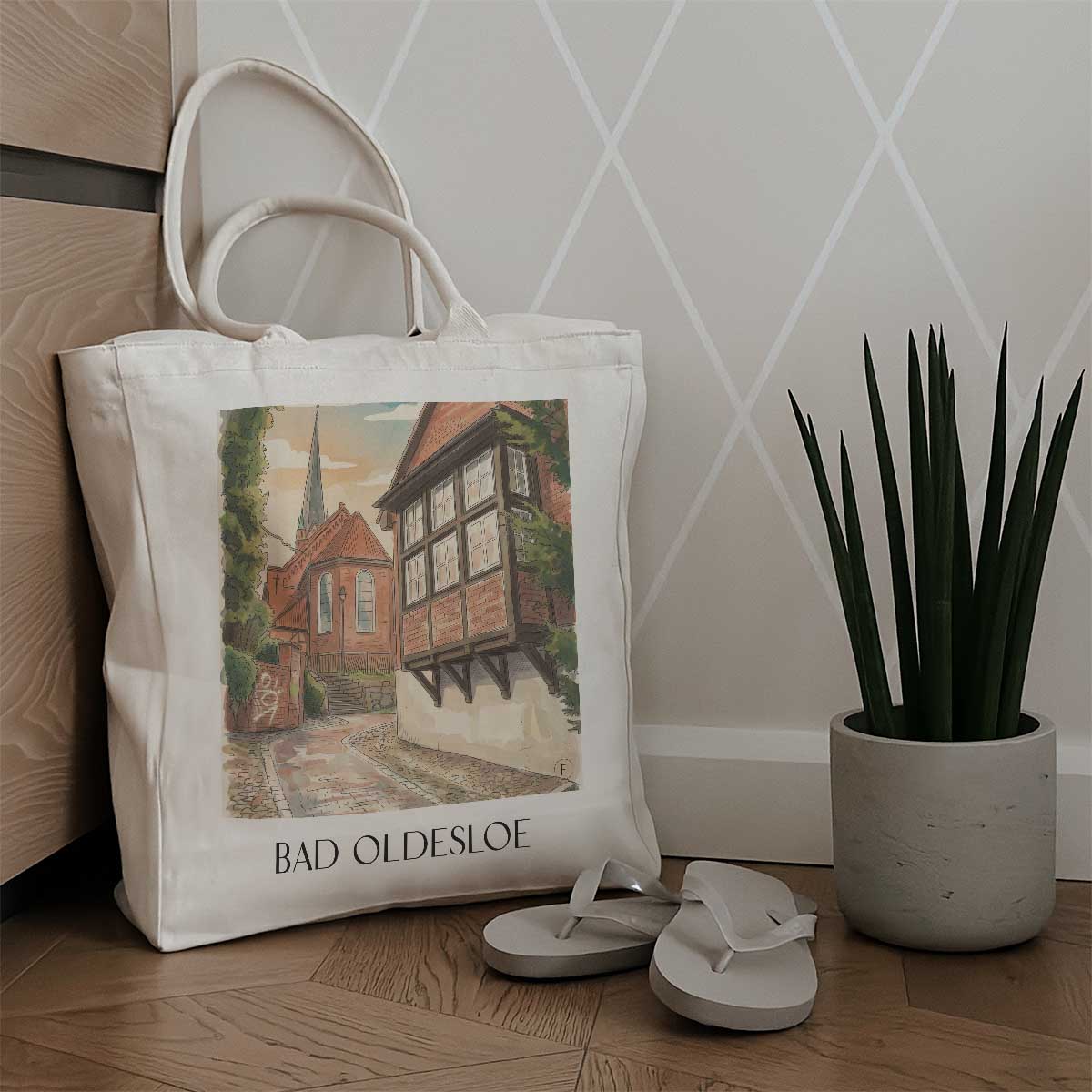 bad-oldesloe-holstein-deutschland-einkaufstasche-aquarell