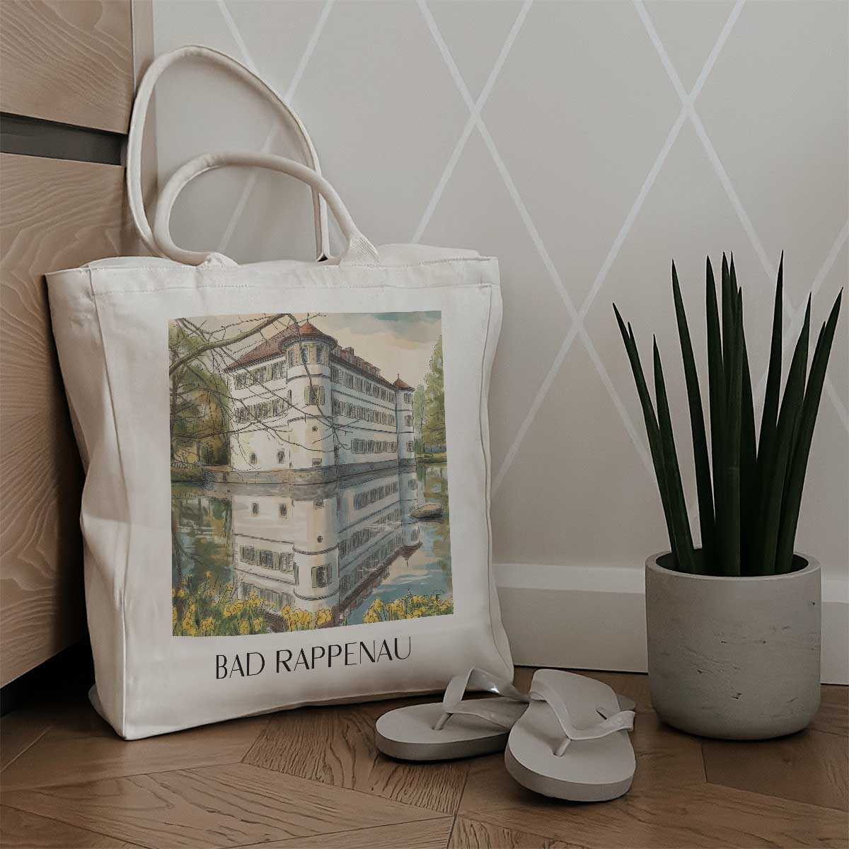 bad-rappenau-kraichgau-deutschland-einkaufstasche-aquarell