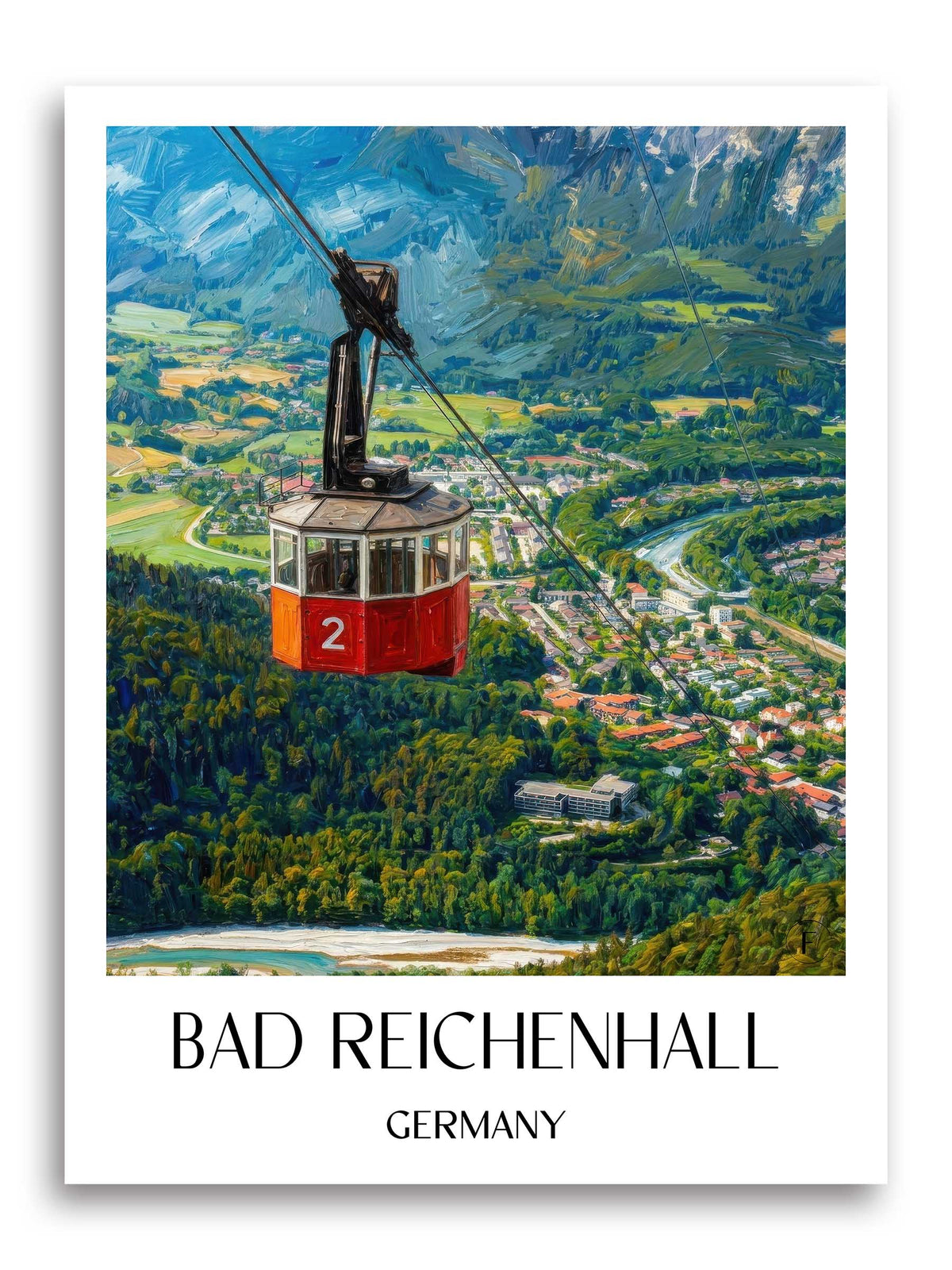 Bad Reichenhall Poster - Berchtesgadener Land - Deutschland Kunstdruck - Ölgemälde von A4 bis A1 - favplace