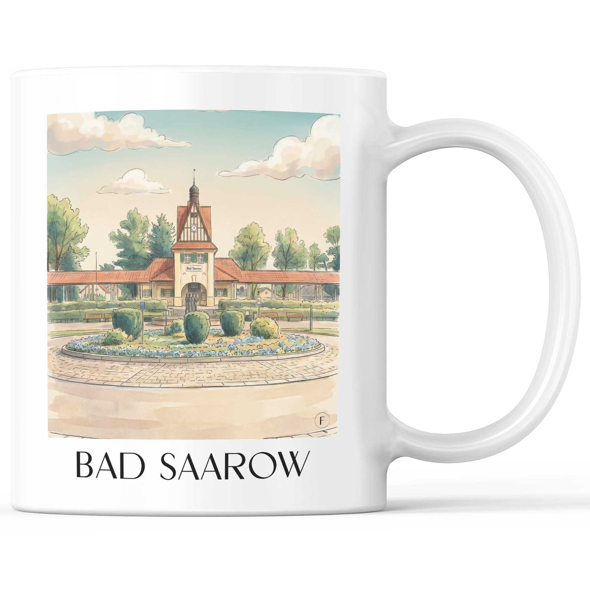 Bad Saarow Kaffeebecher - Brandenburg - Deutschland Becher - Kaffeetasse im Aquarell Stil - favplace