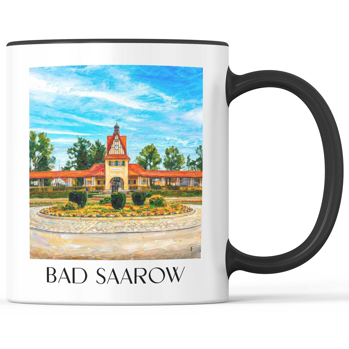 Bad Saarow Kaffeebecher - Brandenburg - Deutschland Becher - Kaffeetasse im Ölgemälde Stil - favplace