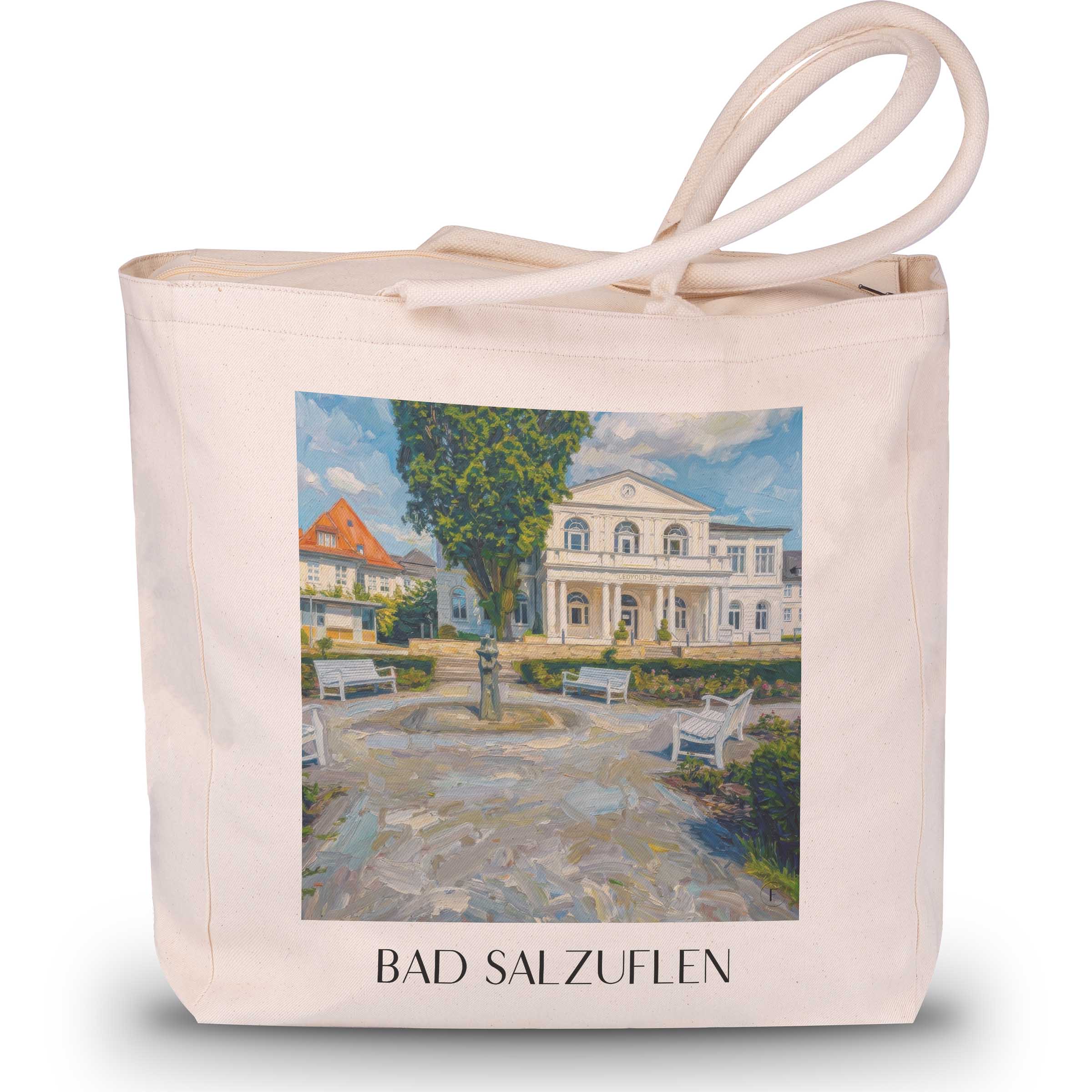 Bad Salzuflen Shopping Tasche - Ostwestfalen - Deutschland Tote Bag - Einkaufstasche im Ölgemälde Stil - favplace