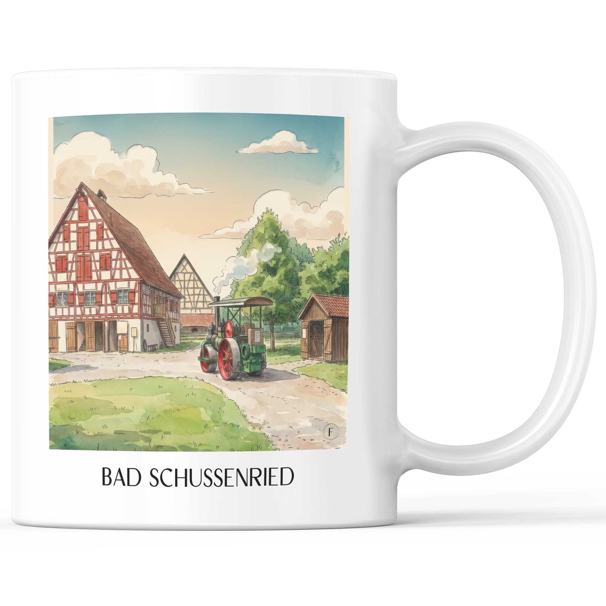 Bad Schussenried Kaffeebecher - Oberschwaben - Deutschland Becher - Kaffeetasse im Aquarell Stil - favplace