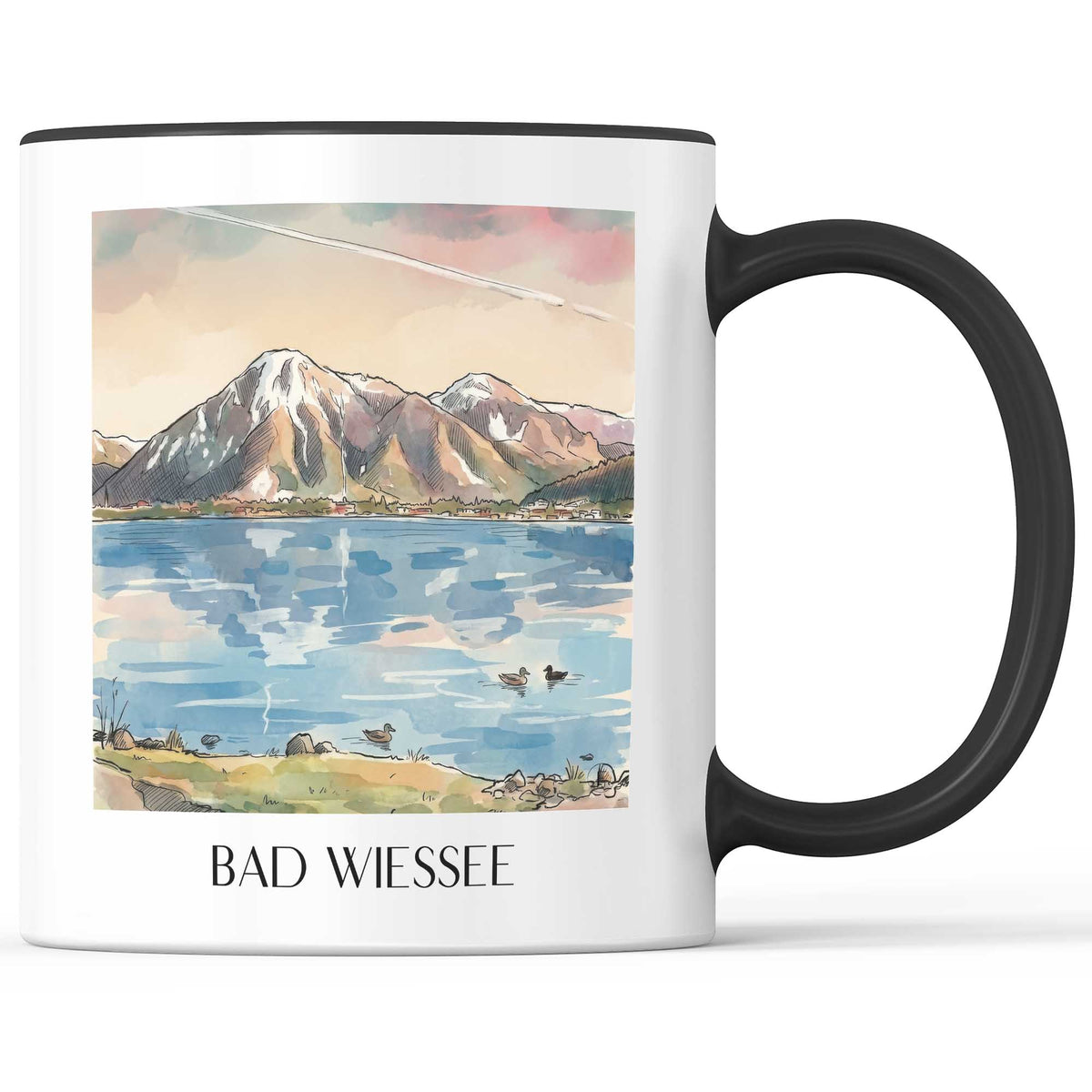 Bad Wiessee Kaffeebecher - Tegernsee - Deutschland Becher - Kaffeetasse im Aquarell Stil - favplace