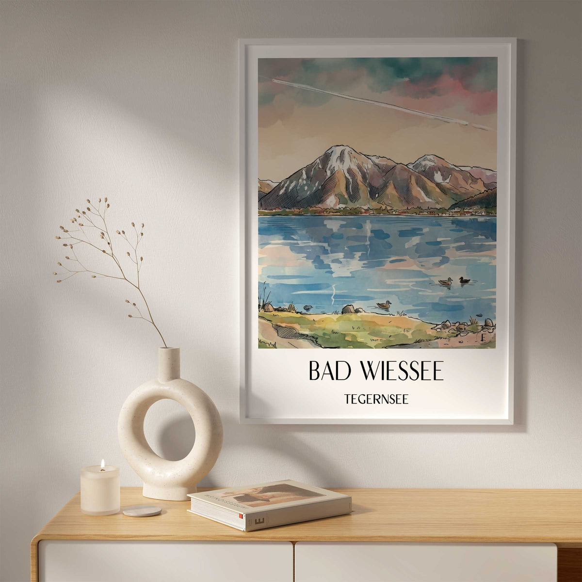 bad-wiessee-tegernsee-deutschland-poster-aquarell