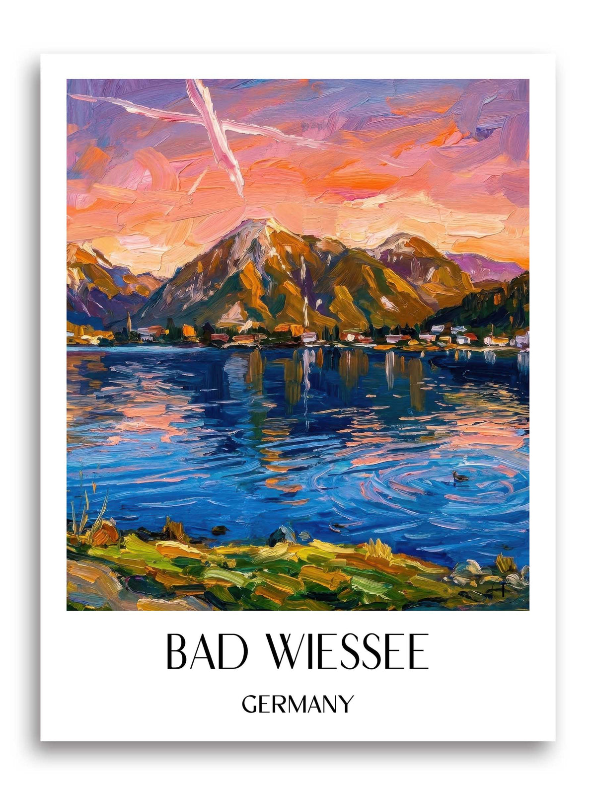 Bad Wiessee Poster - Tegernsee - Deutschland Kunstdruck - Ölgemälde von A4 bis A1 - favplace