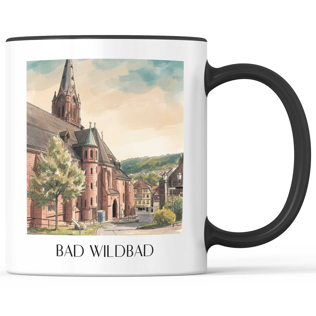 bad-wildbad-nordschwarzwald-deutschland-kaffeebecher-aquarell