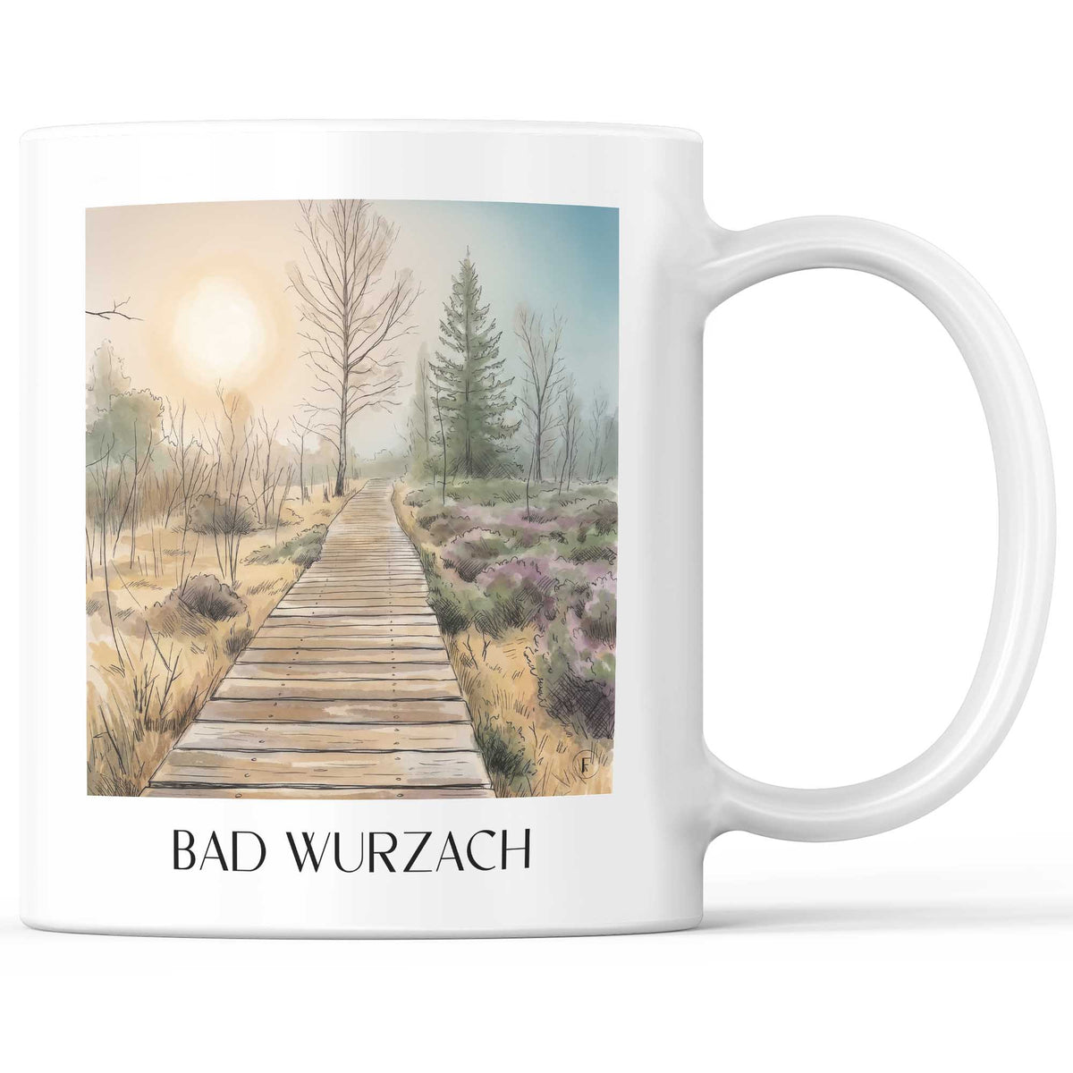 Bad Wurzach Kaffeebecher - Oberschwaben - Deutschland Becher - Kaffeetasse im Aquarell Stil - favplace