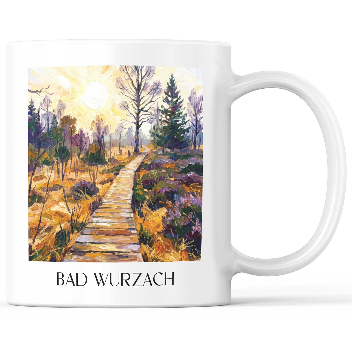 Bad Wurzach Kaffeebecher - Oberschwaben - Deutschland Becher - Kaffeetasse im Ölgemälde Stil - favplace