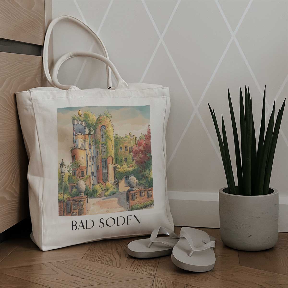 bad-soden-taunus-deutschland-einkaufstasche-aquarell