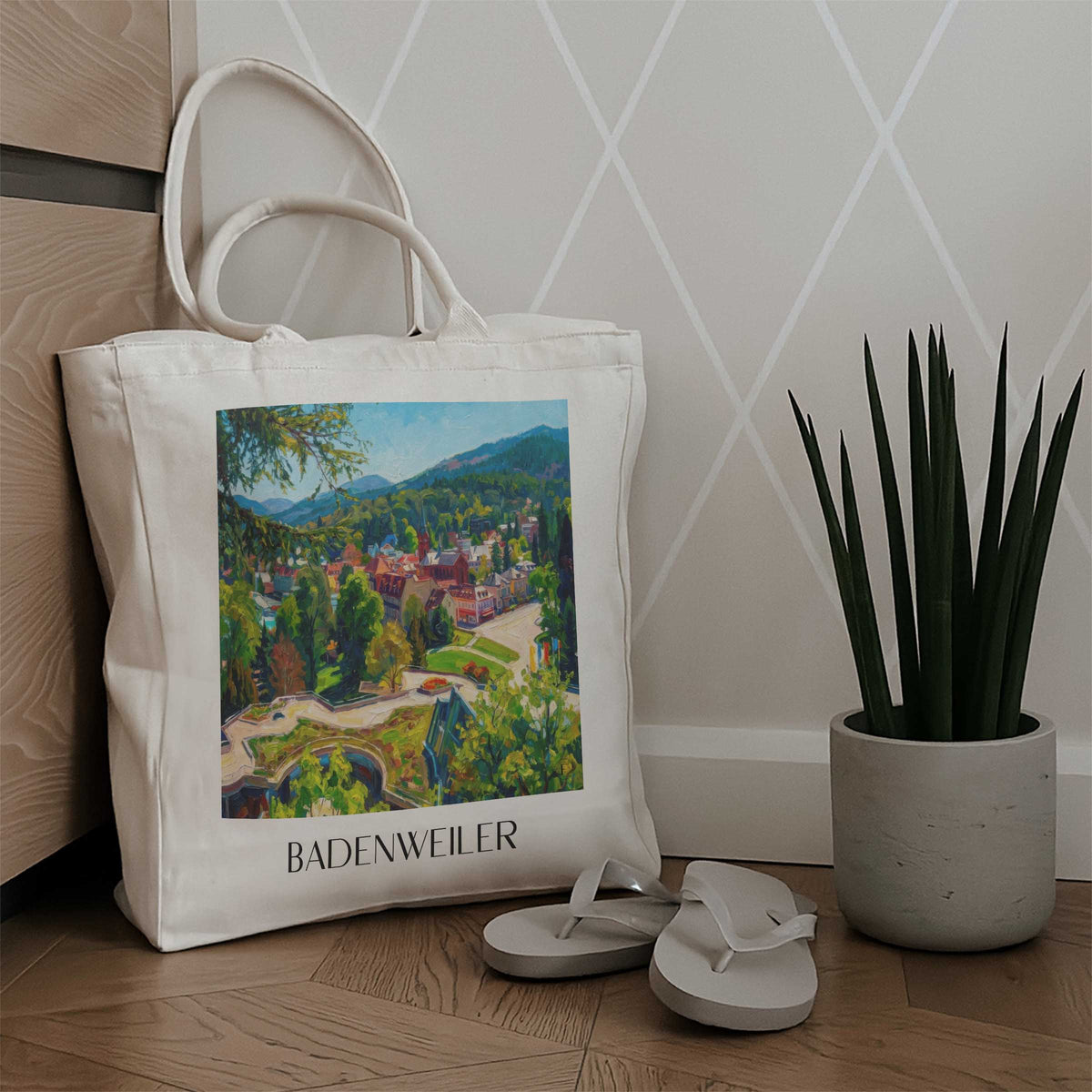 badenweiler-schwarzwald-deutschland-einkaufstasche-oil-painting-oelgemaelde