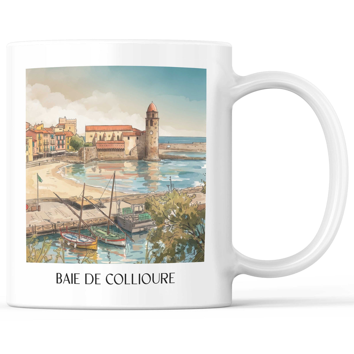 baie-de-collioure-côte-vermeille-frankreich-kaffeebecher-aquarell