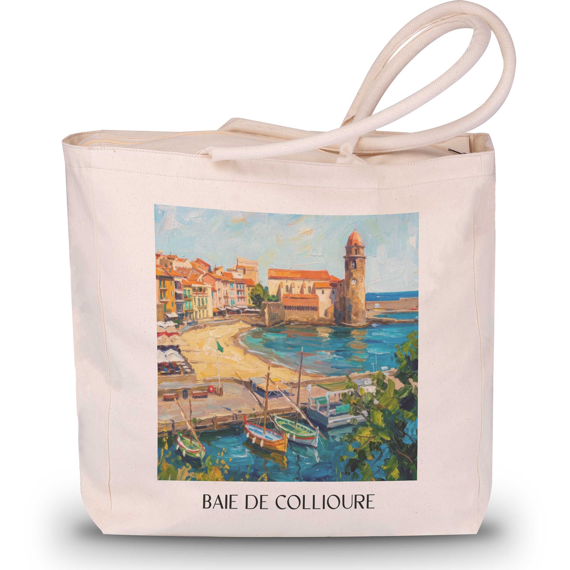 baie-de-collioure-côte-vermeille-frankreich-einkaufstasche-oil-painting-oelgemaelde