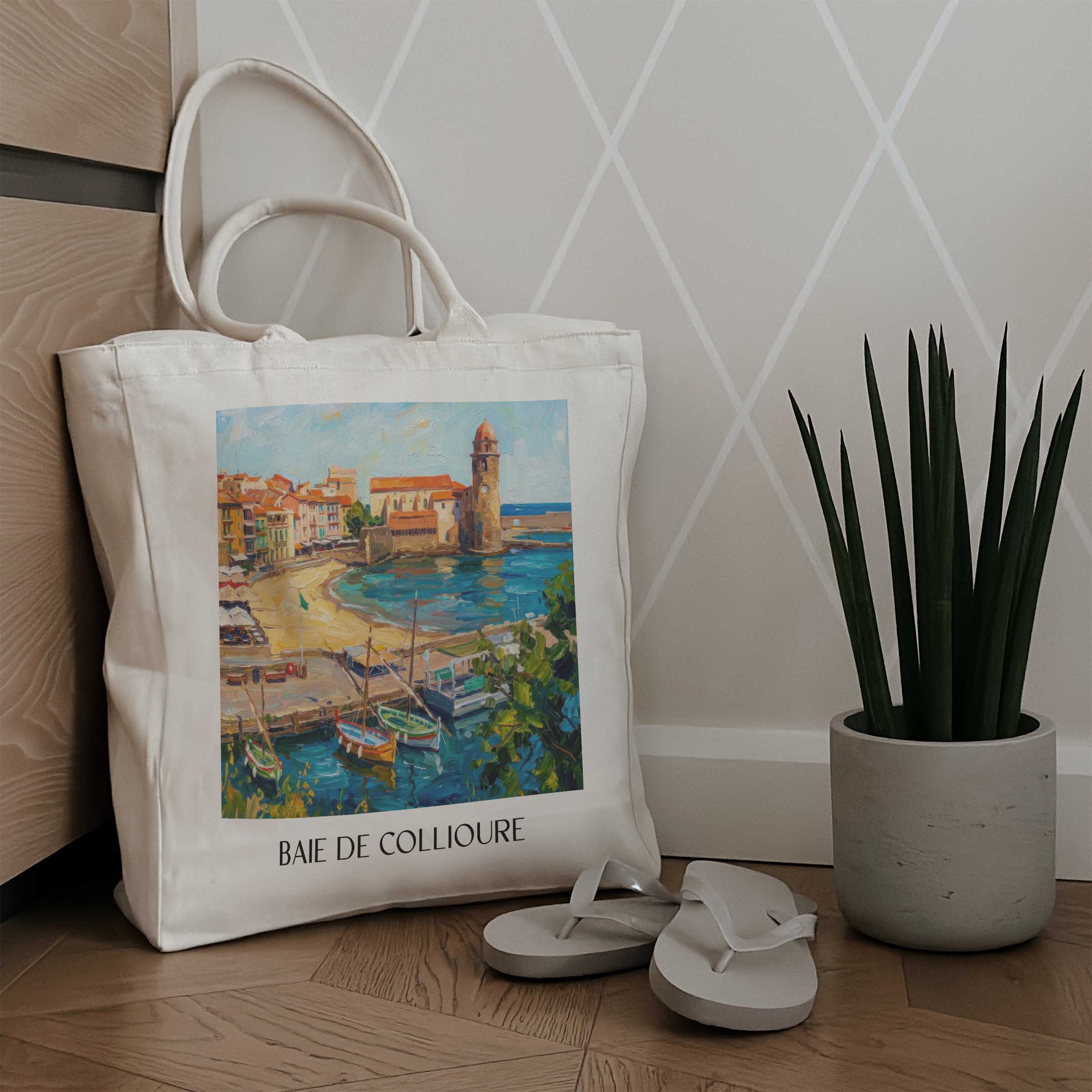 baie-de-collioure-côte-vermeille-frankreich-einkaufstasche-oil-painting-oelgemaelde