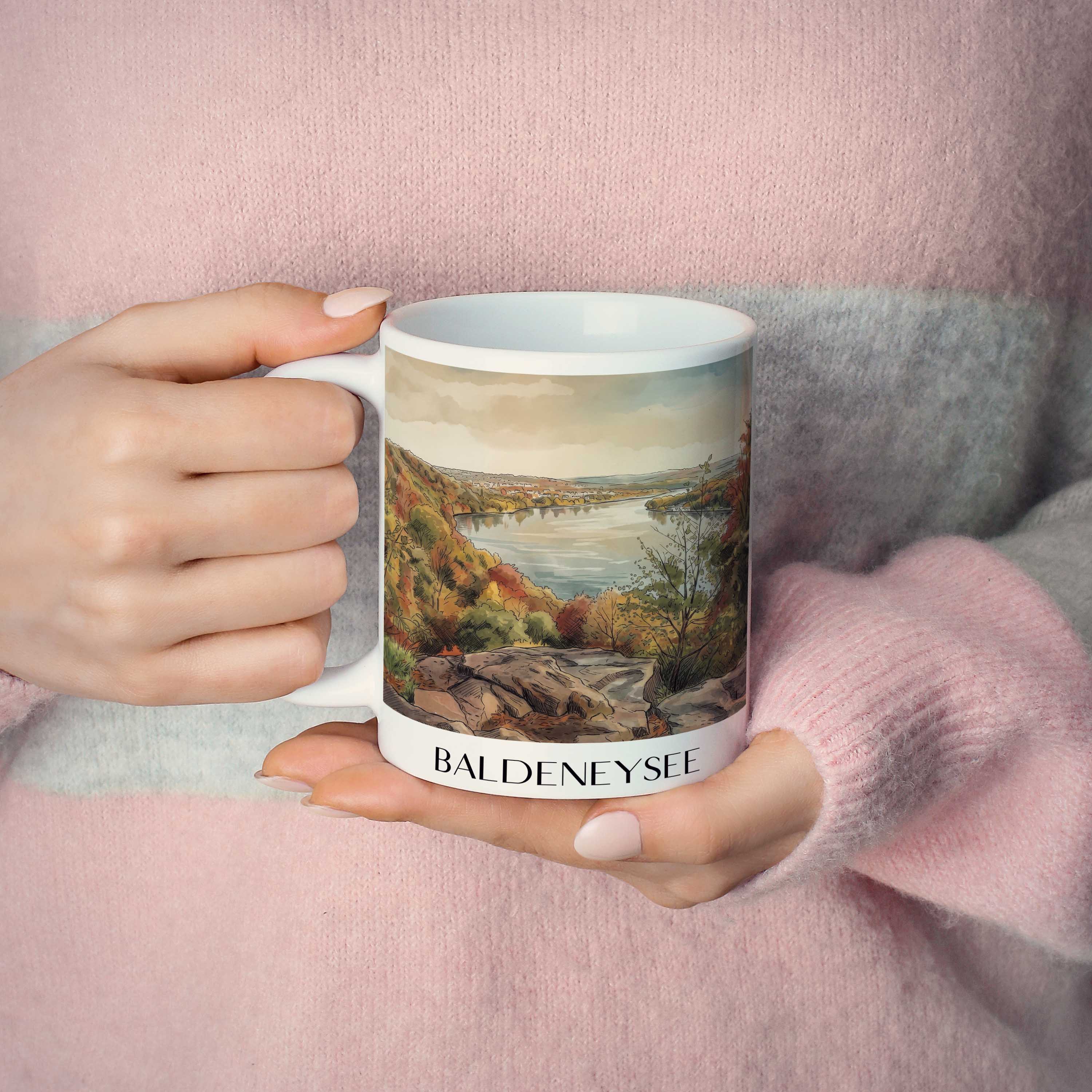 baldeneysee-essen-deutschland-kaffeebecher-aquarell