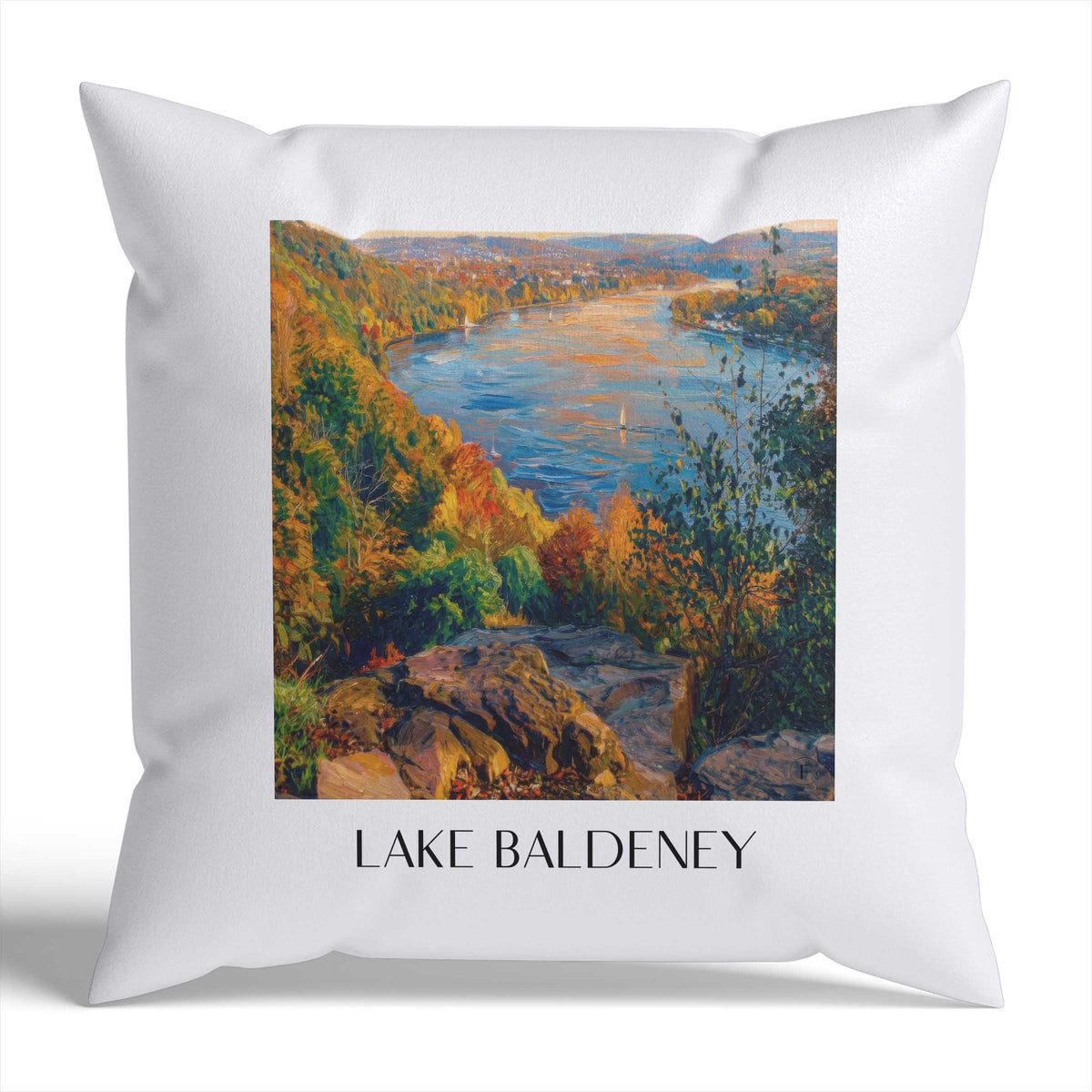 Baldeneysee Kissenhülle - Zierkissen Bezug - Essen - Deutschland Kissen bzw. Kissenbezug im Ölgemälde Stil - favplace