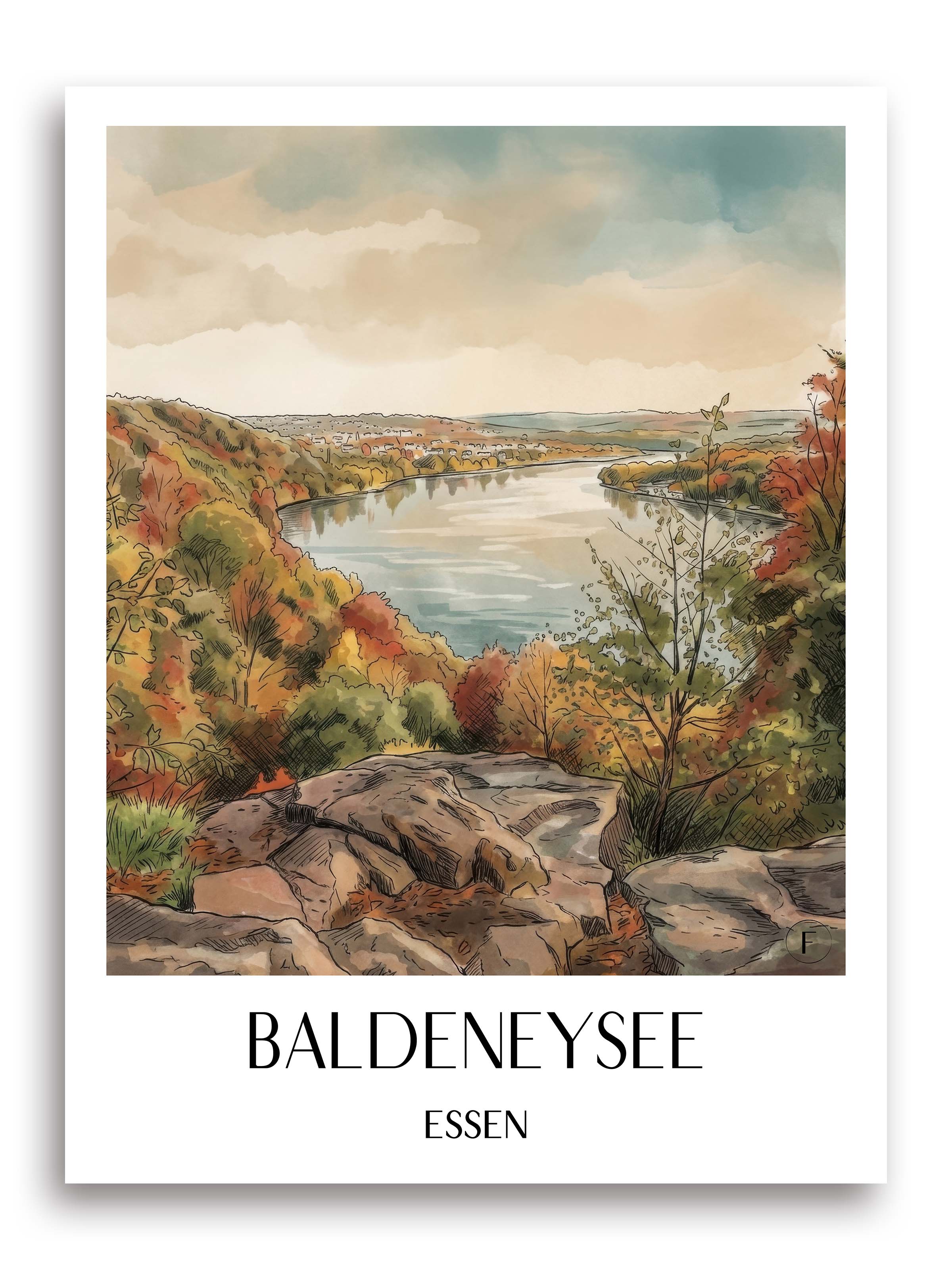 baldeneysee-essen-deutschland-poster-aquarell