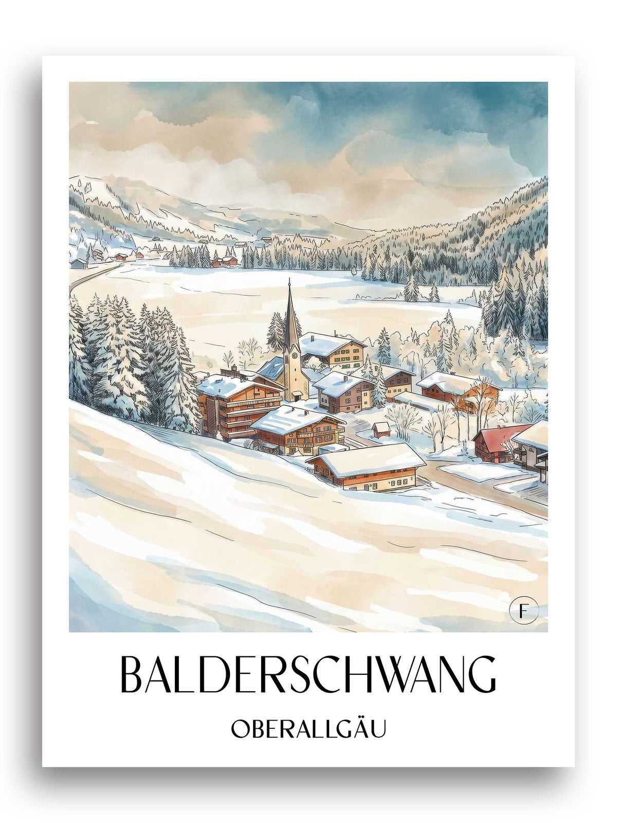 balderschwang-oberallgäu-deutschland-poster-aquarell