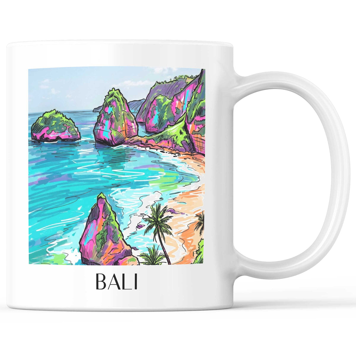 Bali - Indonesien Becher - Kaffeetasse im Tag Graffiti Stil - favplace
